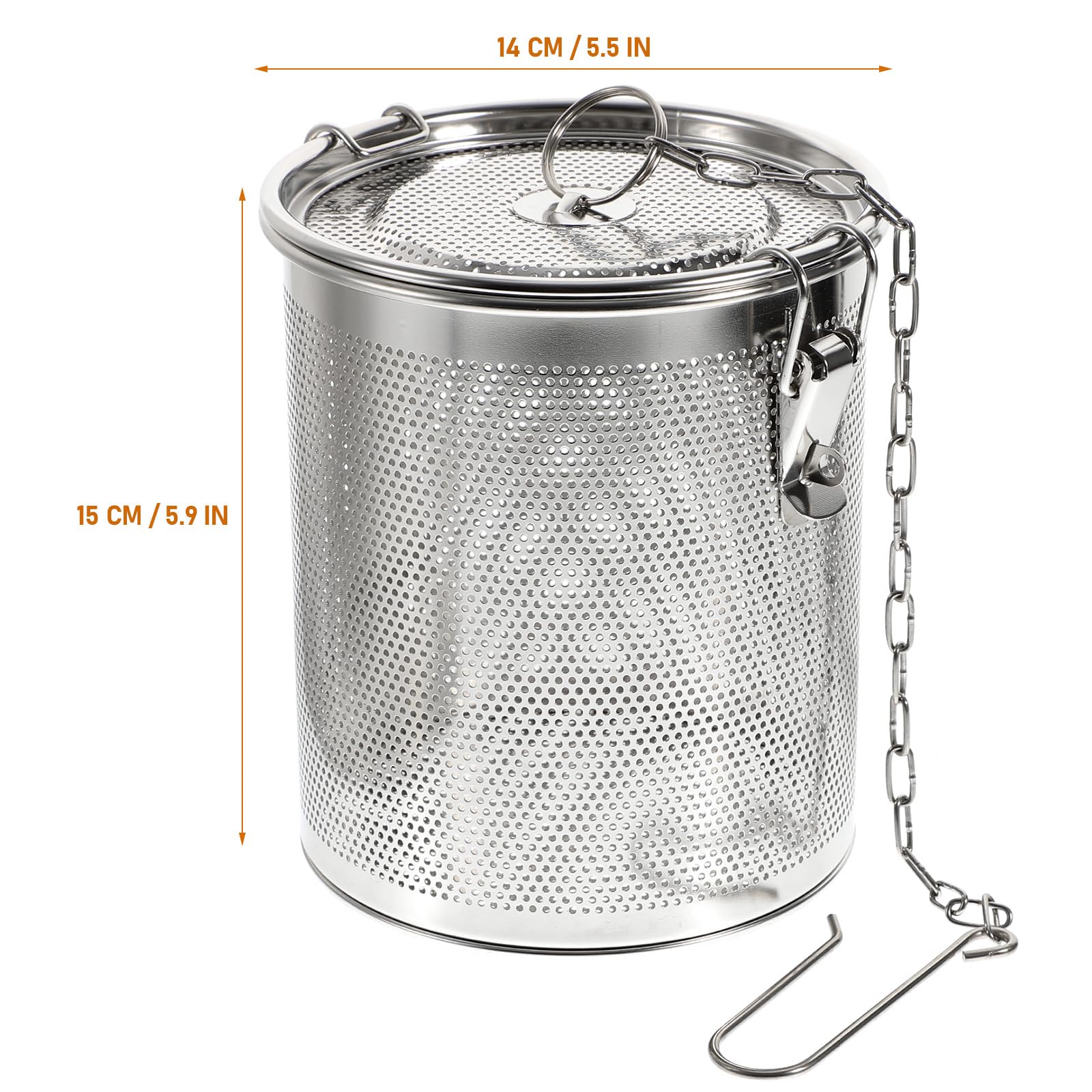 Yardwe Stainless Steel Tea Ball Strainer, Tea Infuser With Extended Chain Hook, Fine Mesh Cooking Infuser For Loose Leaf Tea Sea