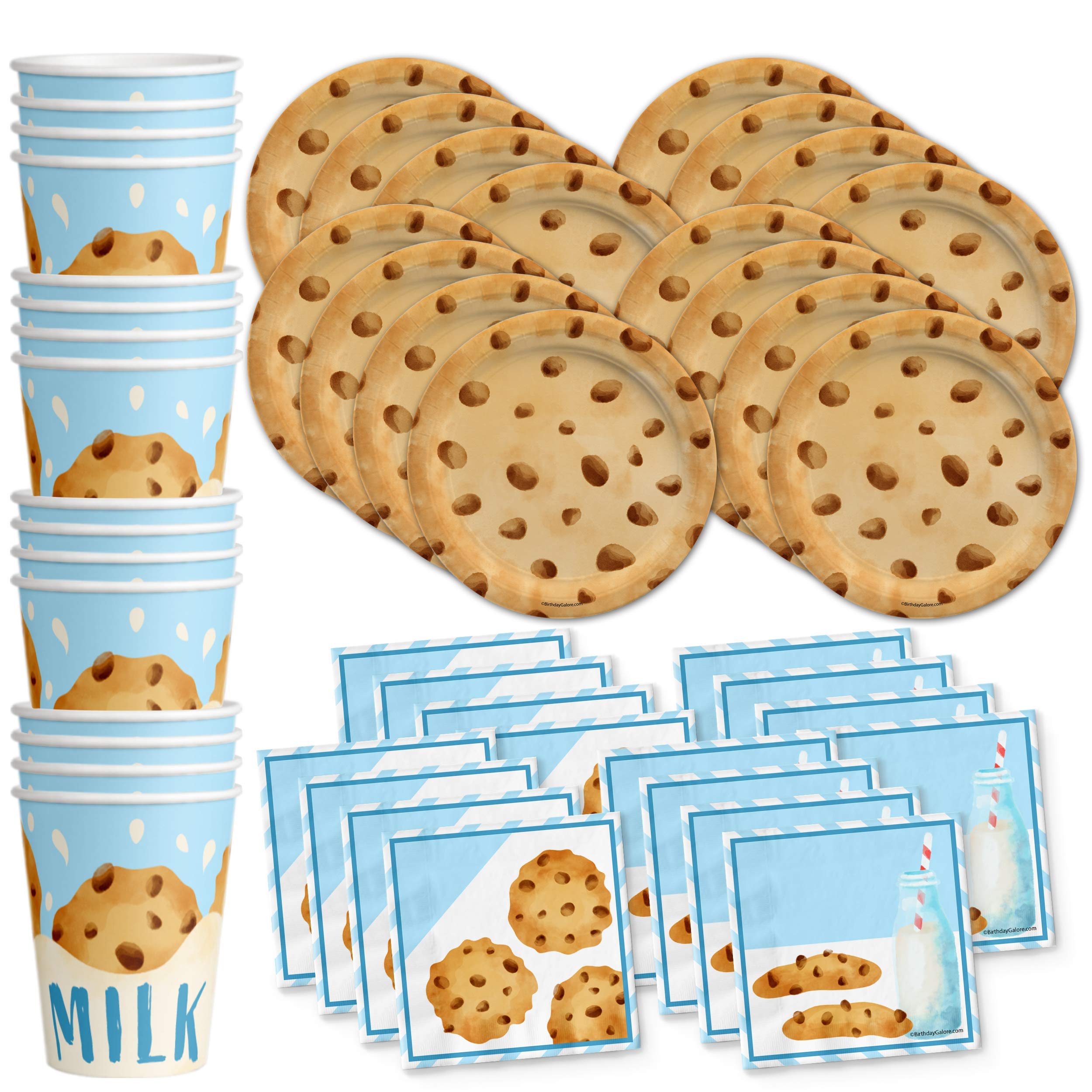 Milk And Cookies Birthday Party Supplies Set Plates Napkins Cups Tableware Kit For 16