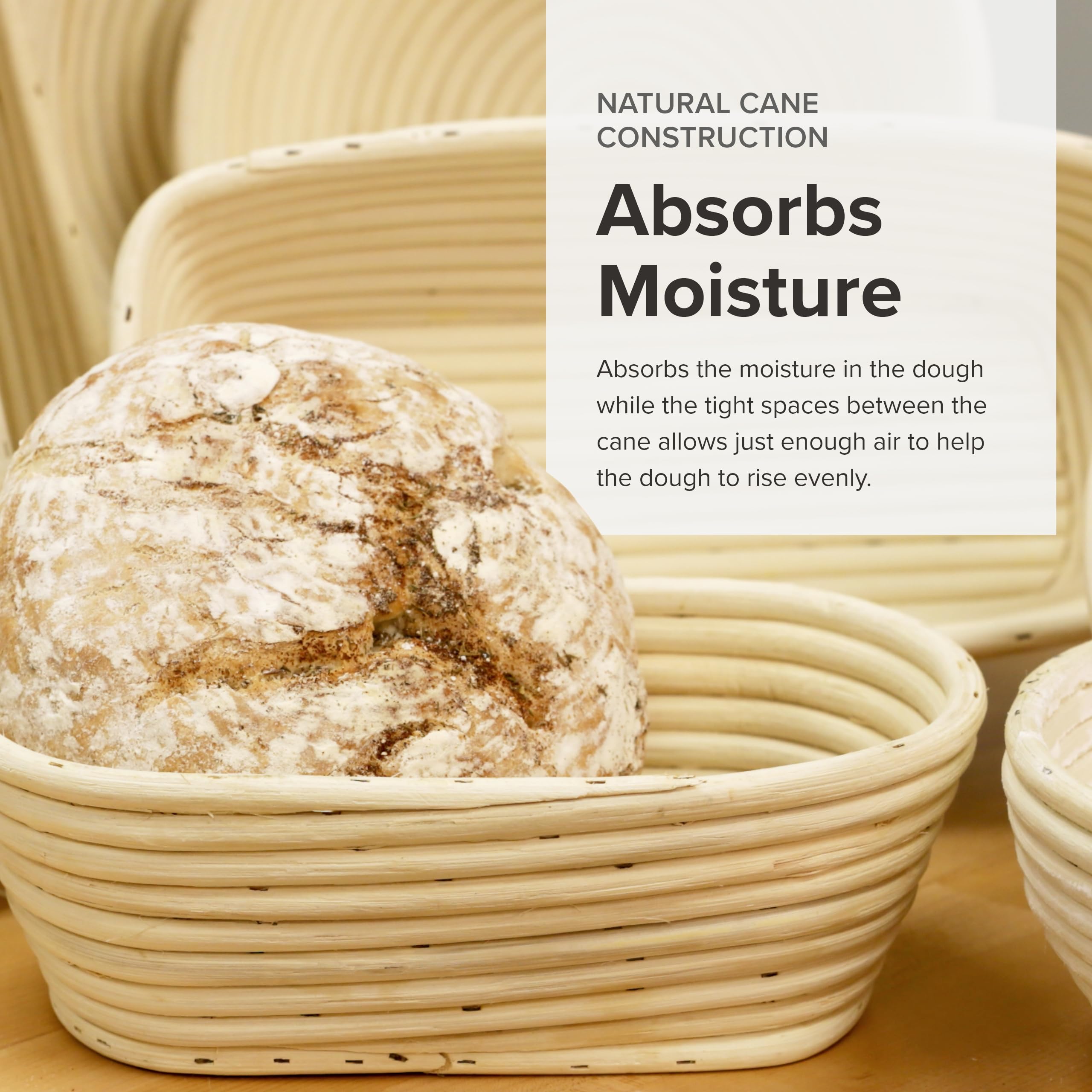 Frieling Proofing Basket - 12" x 5.5" Natural Cane Brotform, Beige, Model 3005