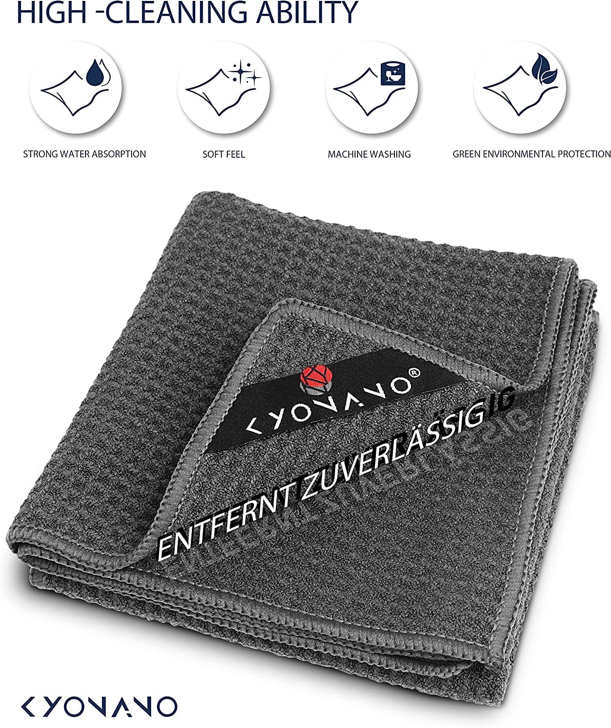 Kyonano Barista Micro Cleaning Towels 4 Pack - Make The Perfect Coffee Or Espresso - Coffee Accessories For Barista To Clean Ste