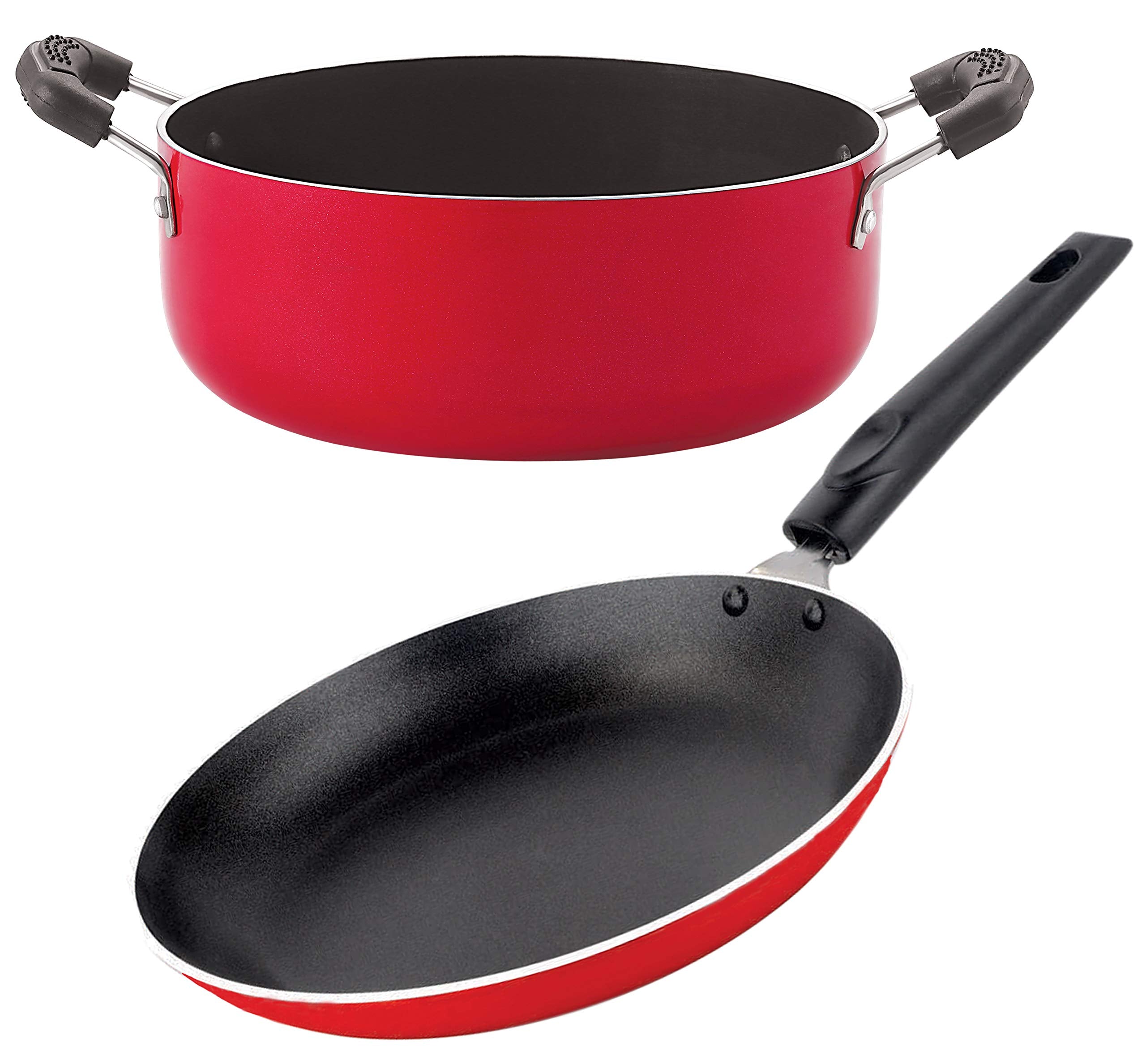 Nirlon NonStick Aluminium Casserole And Tapper Pan Combo Set, 2 Piece