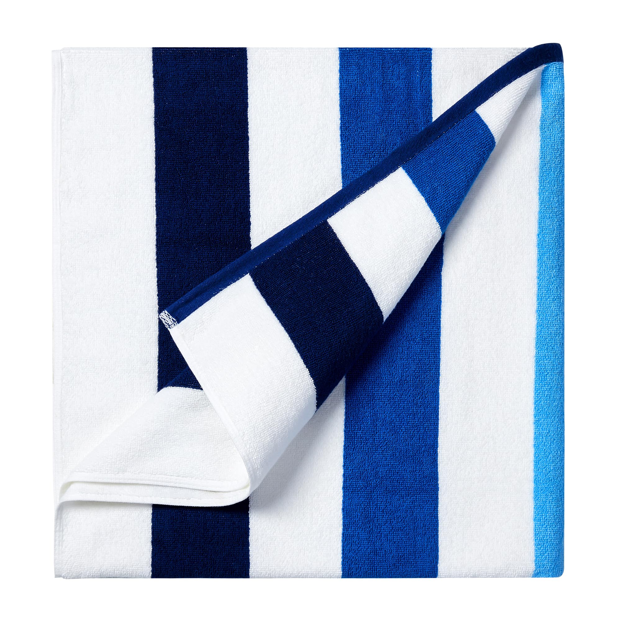 Bornbay Cotton Oversized Beach Towel - Extra Large 40''X70'' Plush Thick Pool Towel, Xl Fluffy Multi Blue Beach Towels Stripe Sw