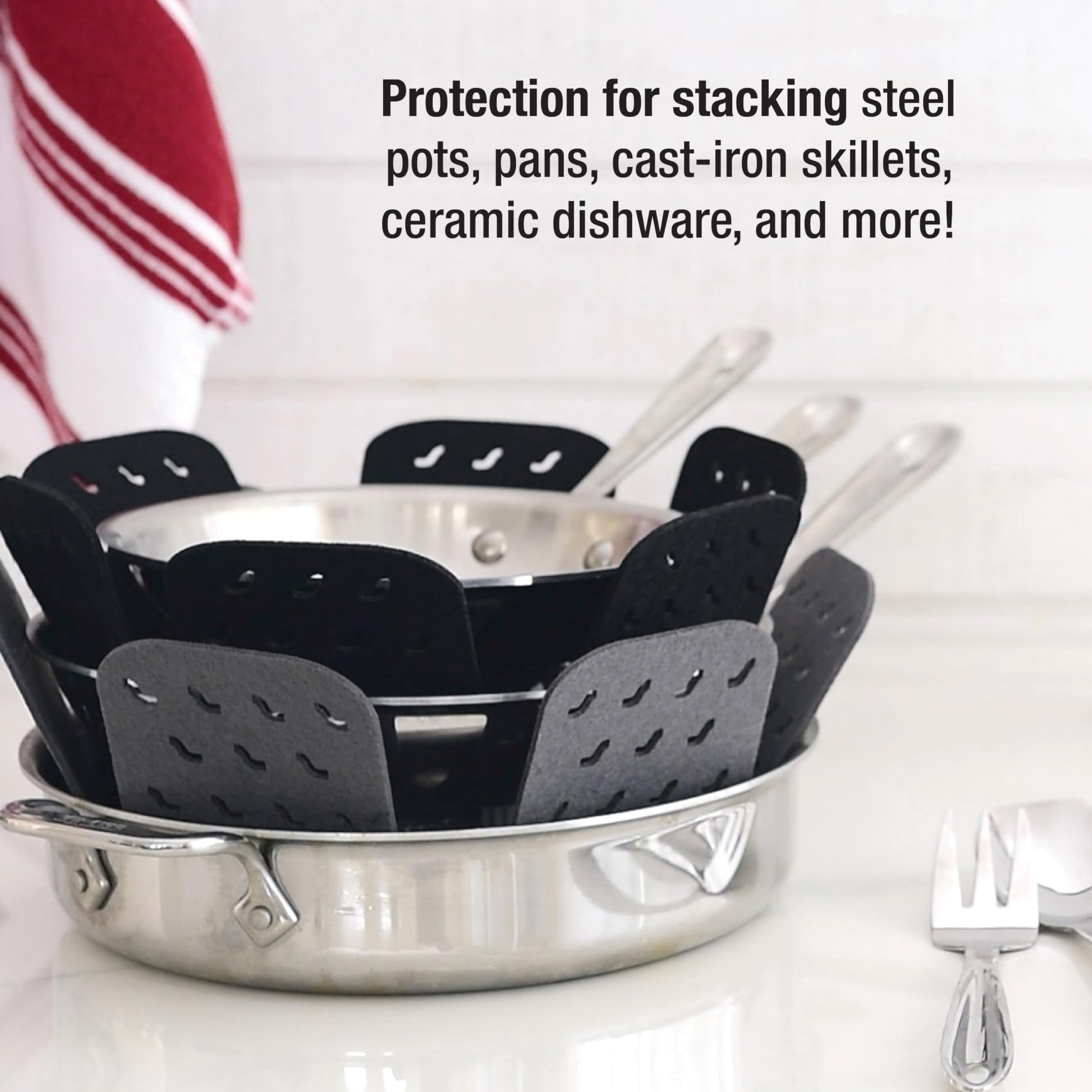All-Clad Premium Cookware Protectors: Pot and Pan Protectors for Kitchen Organization - Perfect for Cast Iron, Steel, or Glass,