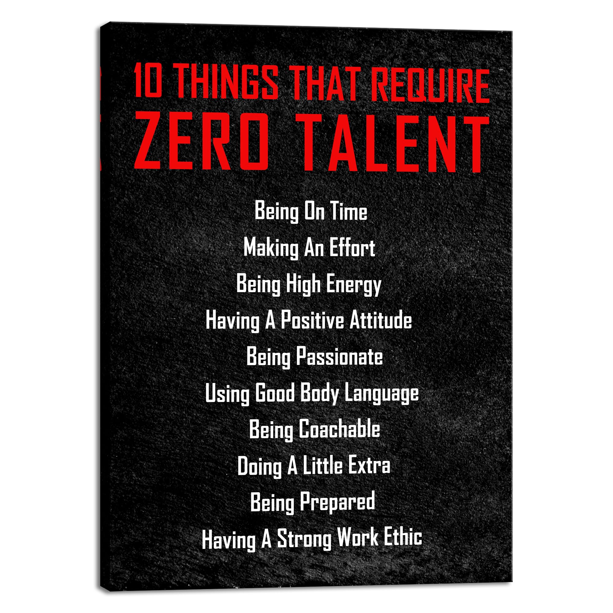 Pyradecor Motivational 10 Things That Require Zero Talent Office Positive Quotes Inspirational Poster Canvas Prints For Classroo
