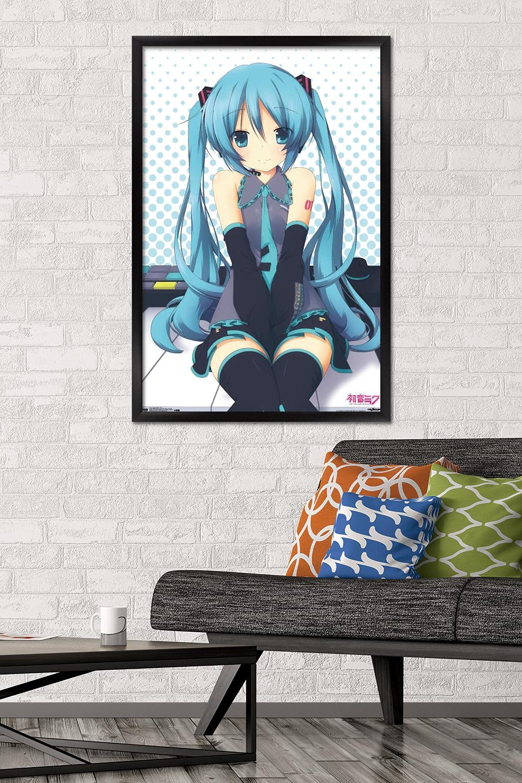 Trends International Hatsune Miku - Keys Wall Poster, 22.375'' X 34'', Black Framed Version