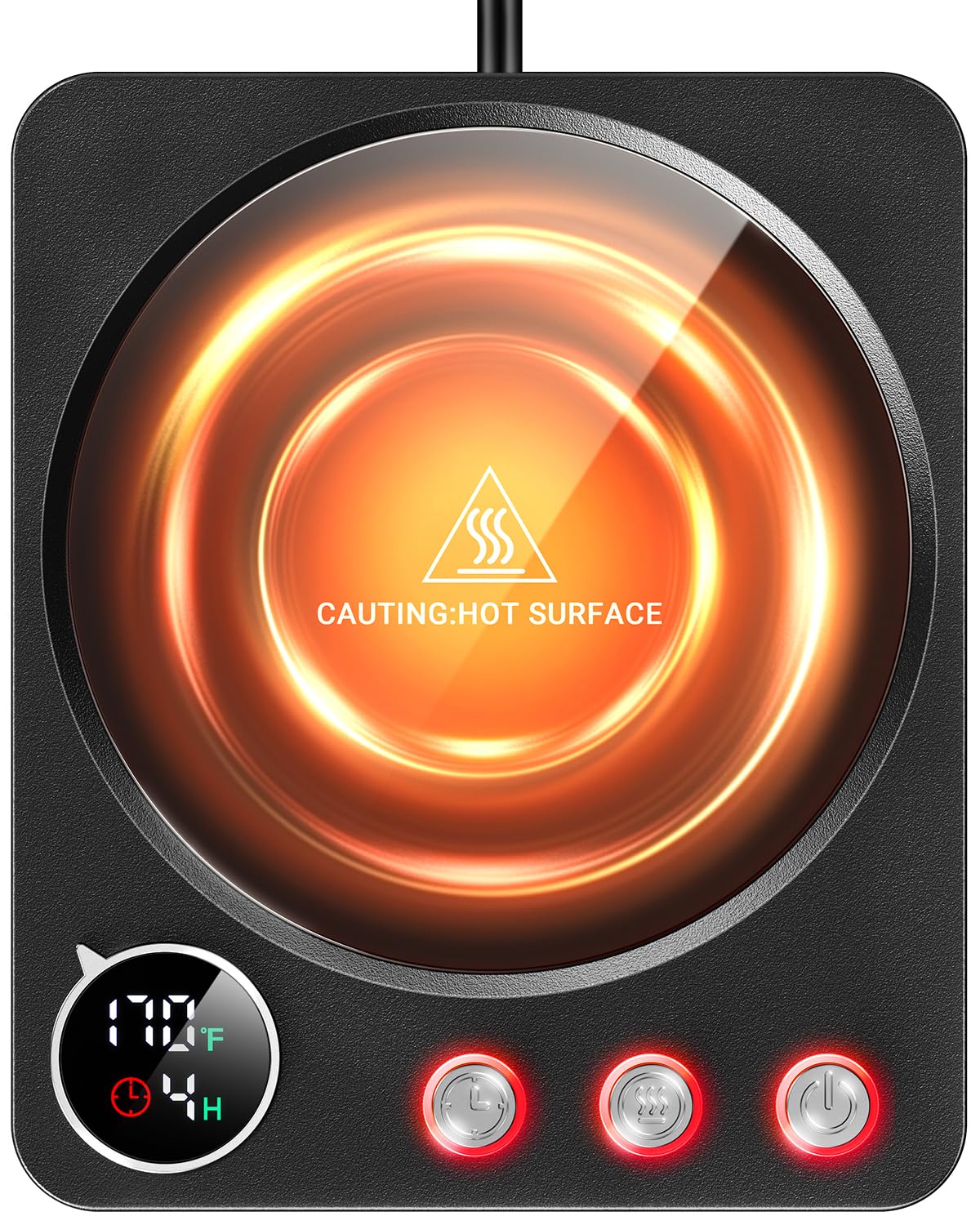 Sweetfull Mug Warmer - 36W High Power, 3 Temp Settings, Led Display & 1-9H Timer, Coffee Cup Warmer For Desk, Candle Warmer, Cof