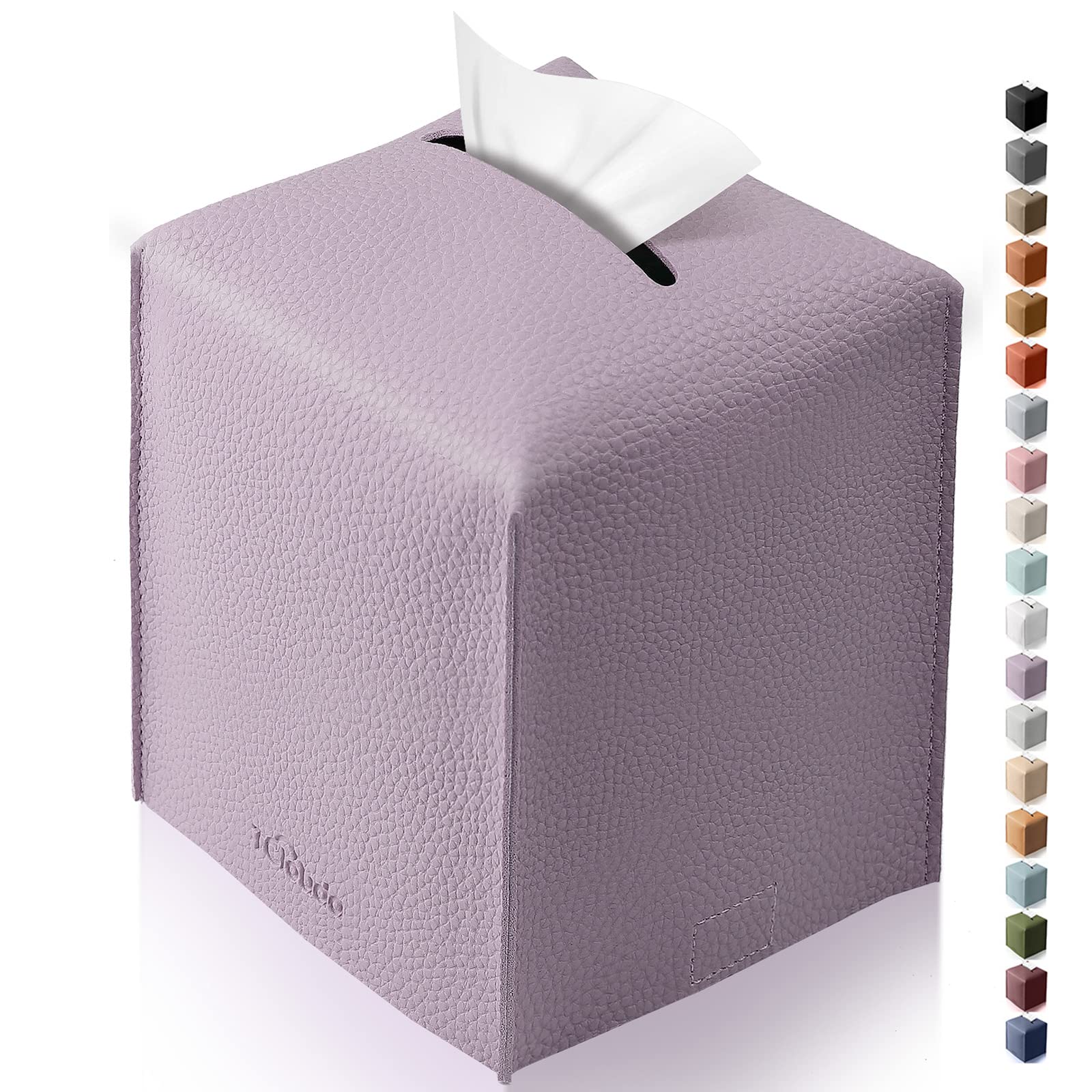 Tclouda Tissue Box Cover For Pu Leather, Modern Simple Solid Color Holder Square Tissue Bag, Ideal For Bathrooms,Office,Car,Nigh