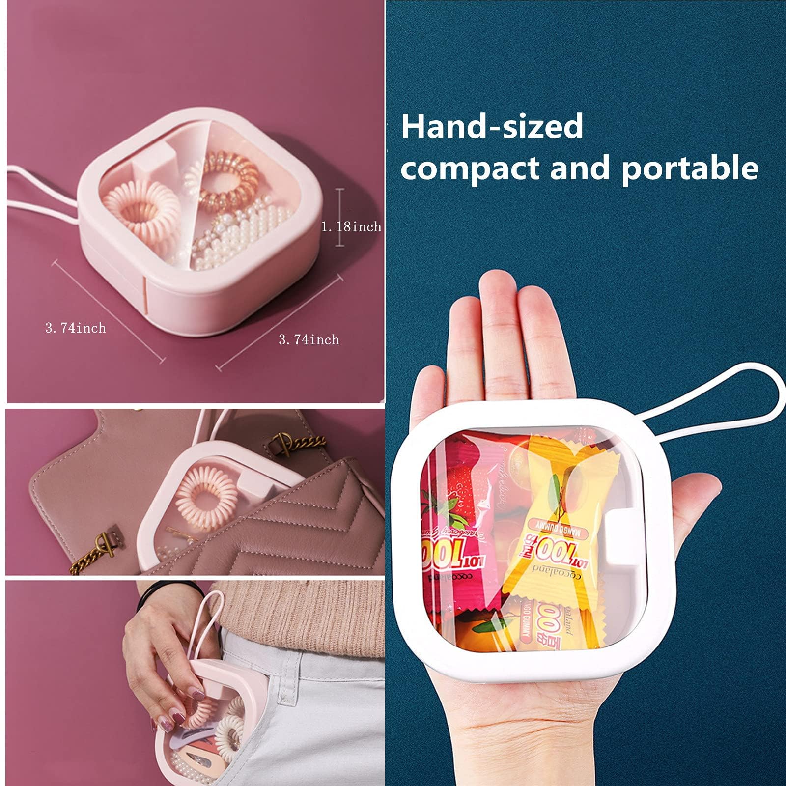 Revaxup 2Pcs Hair Tie Organizer,Portable Hair Tie Holder Organizer For Travel,Best As Hair Accessories Organizer Or Small Items