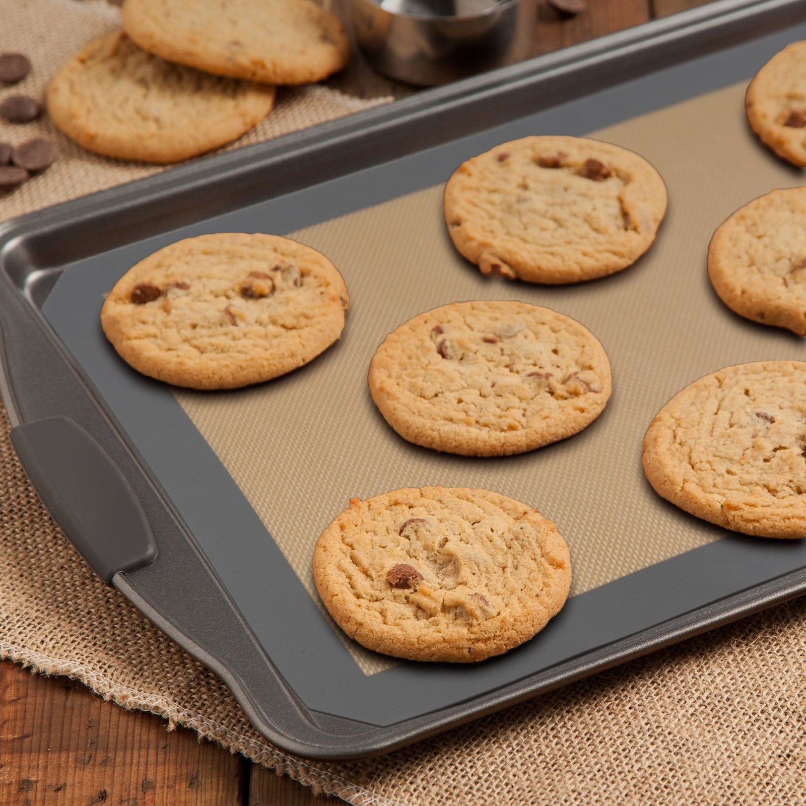 Gridmann Pro Silicone Baking Mat - Set Of 2 Non-Stick Half Sheet (16-1/2'' X 11-5/8'') Food Safe Tray Pan Liners