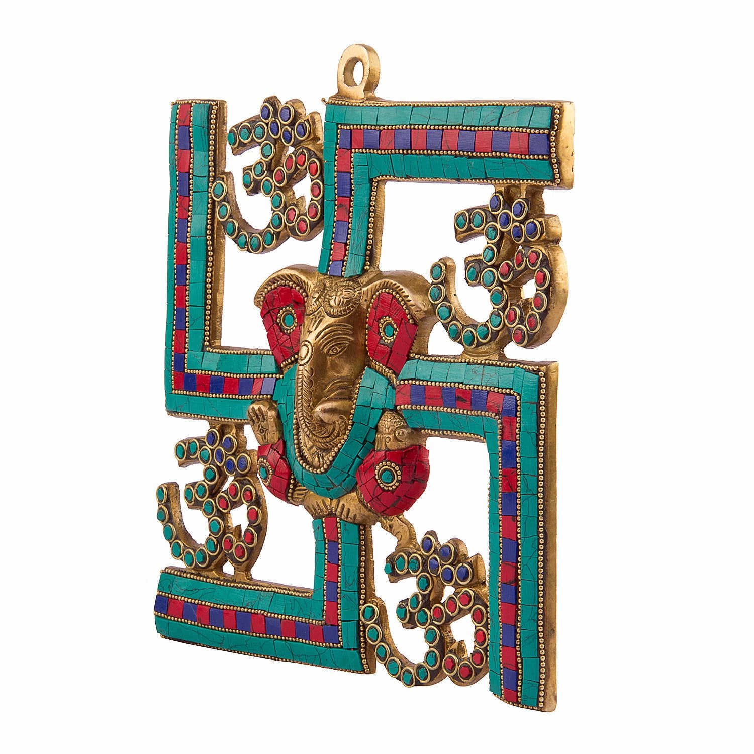 Kartique Brass Swastik Wall Hanging | Ganesh Idol | Ganesha Statue | Ganpati Murti | For Home Decor | Gift |