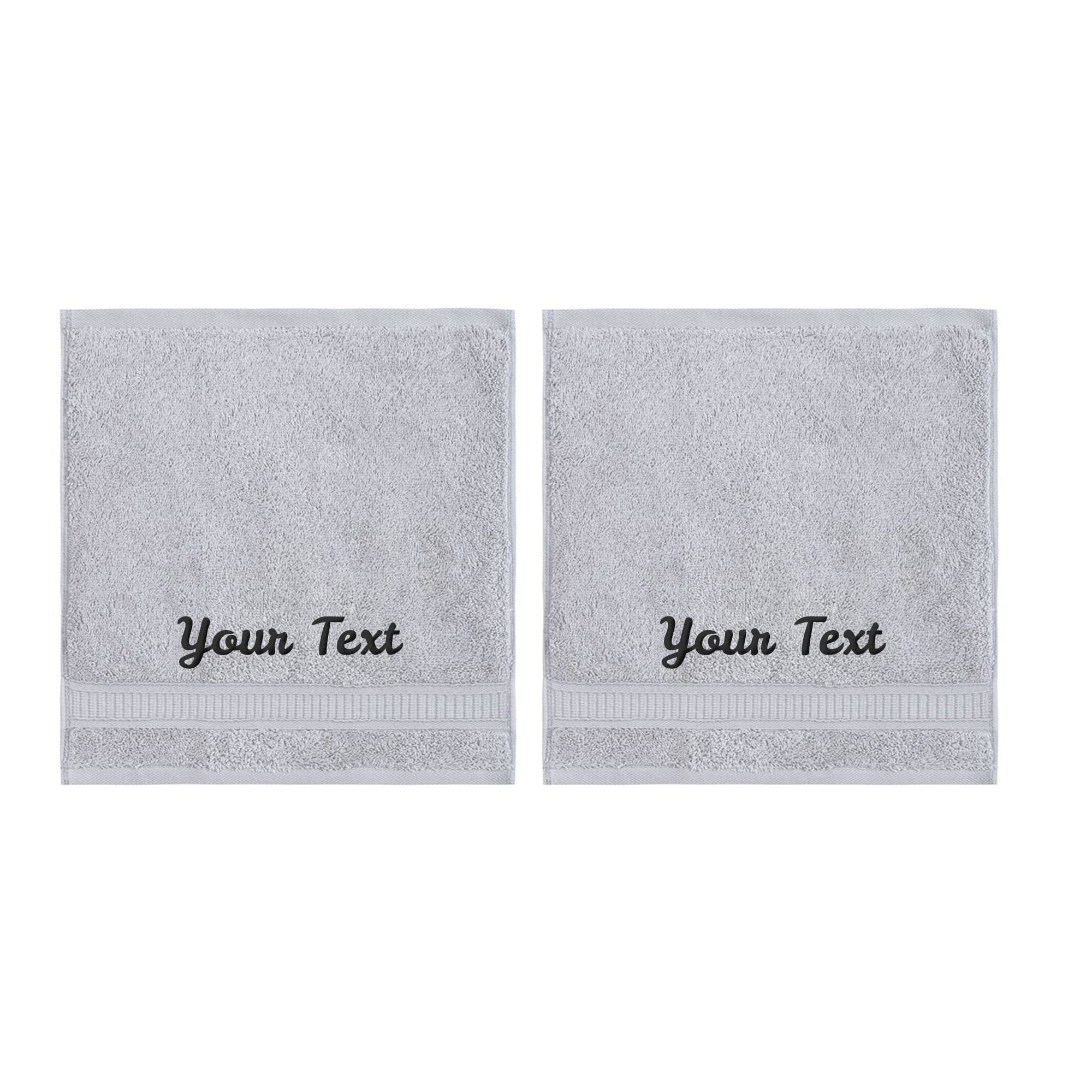 Personalized Towels, Luxury Turkish Genuine Cotton Monogrammed Towel Washcloths For Bathroom, Kitchen, Hotel, Spa, Gym & College