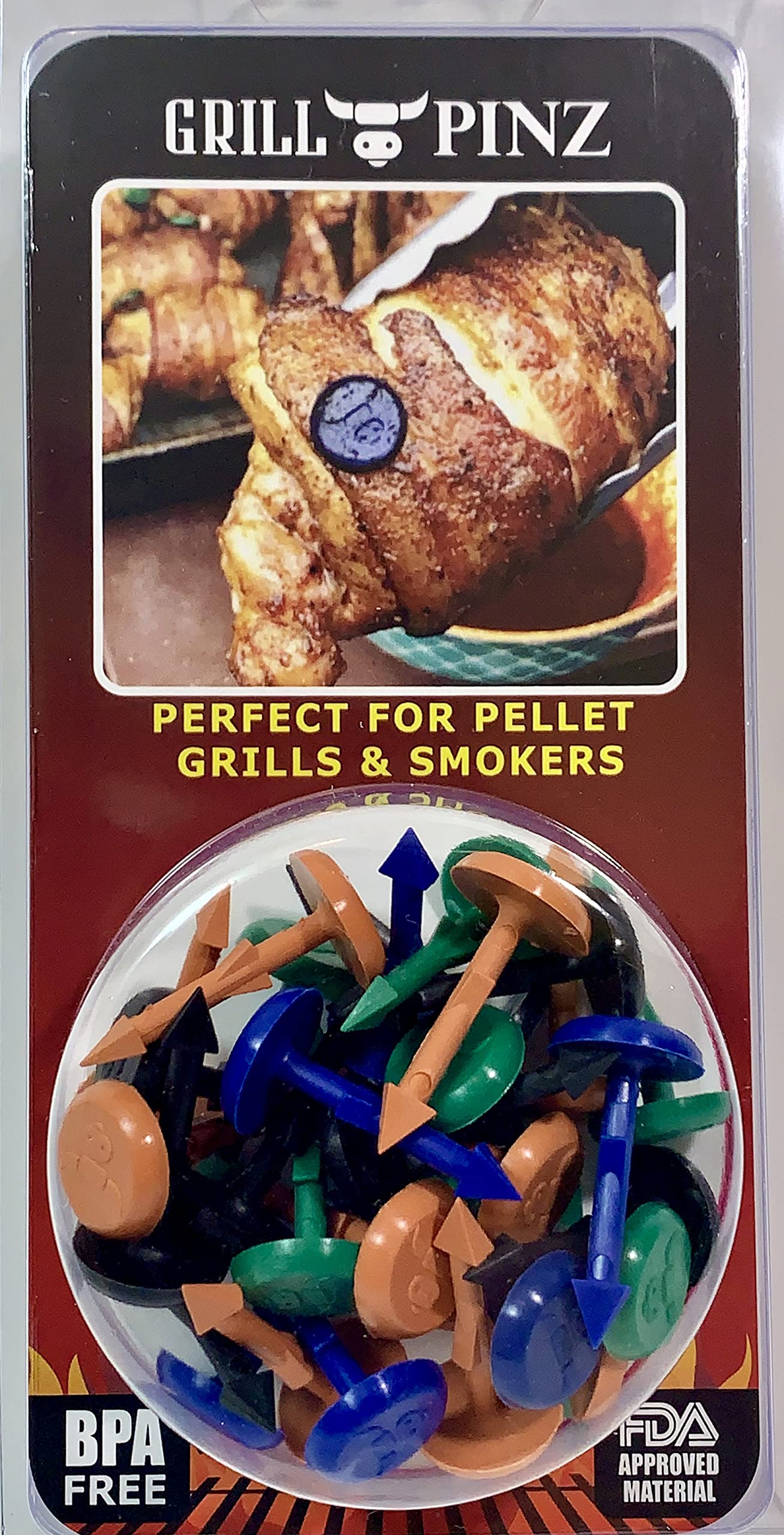 Grill Pinz - Essential Grilling Accessory - Attach And Combine Food While Cooking (Better Than Grill Skewers) - Perfect For Atta