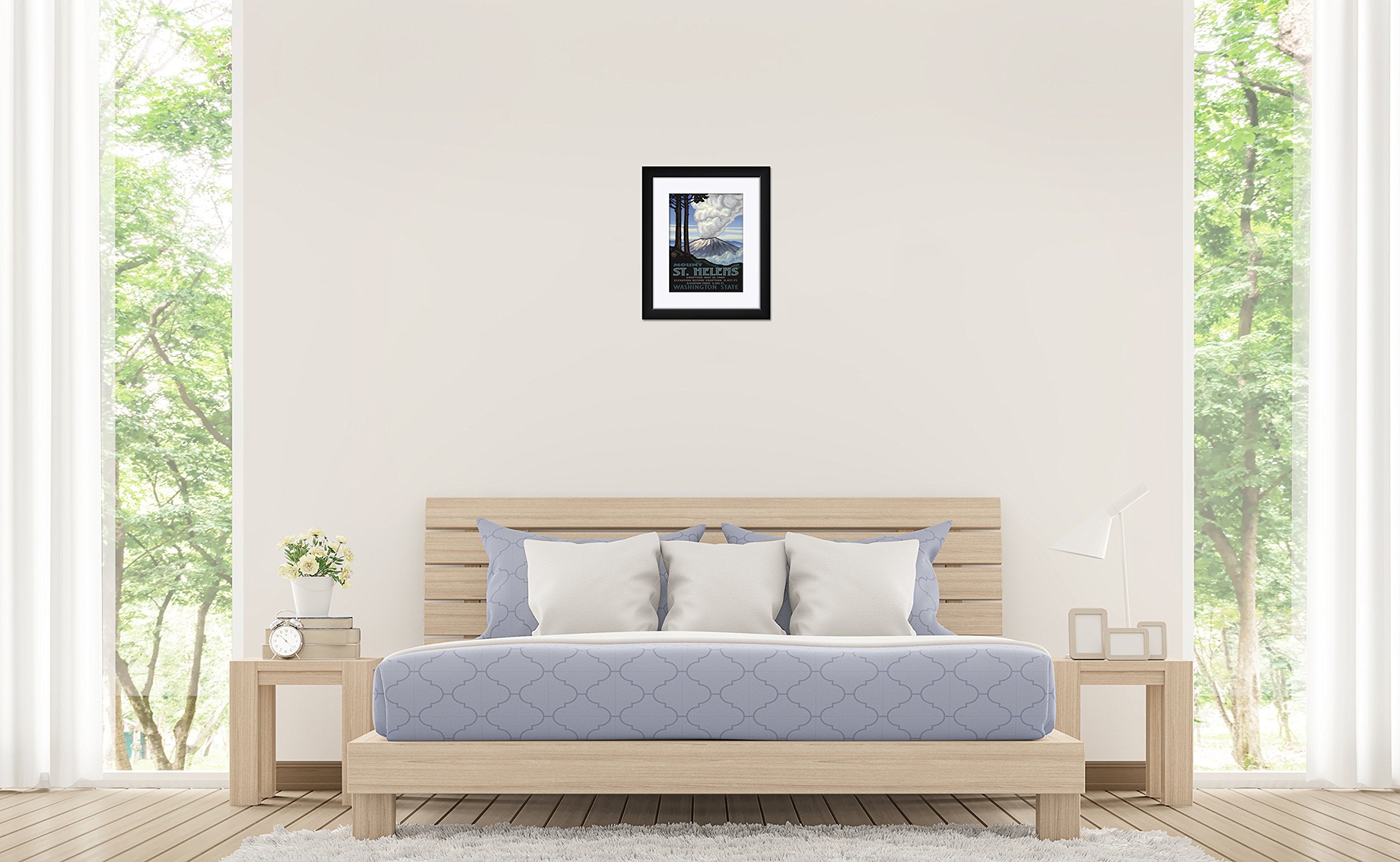 Mount St. Helen'S Washington Eruption Professionally Framed & Matted Art Print From Travel Artwork By Artist Paul A. Lanquist Fr