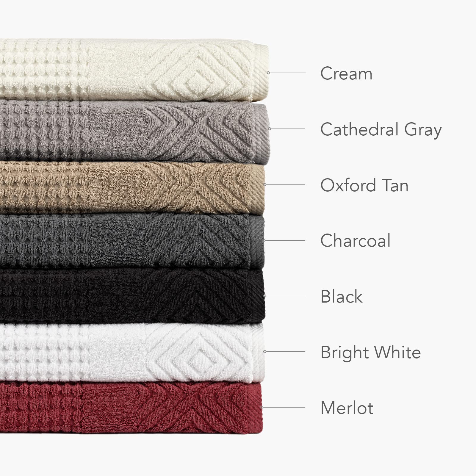 Texere 100% Organic Cotton Diamond Jacquard 700 Gsm Luxury Bath Towel Sets - Ultra Soft And Absorbent Hotel Quality, 2 Large Bat