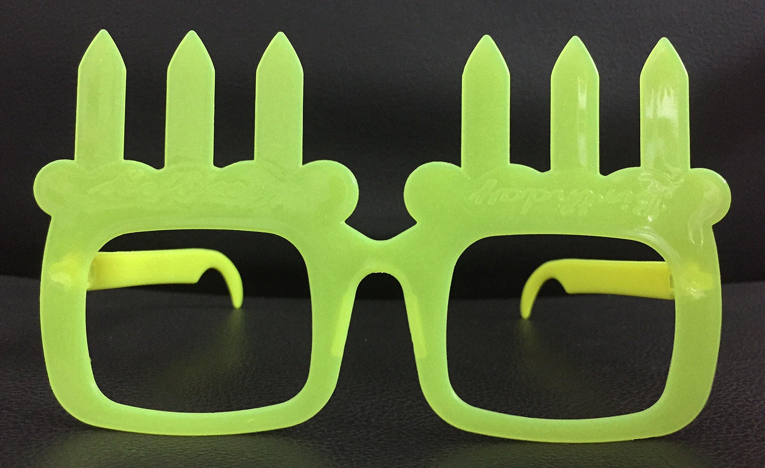 CHASHIBA (Pack of 12 Neon Candle Shape Eyeglasses Shades Specs Goggles for Kids Birthday Nightclub Adults Fun Party Photo Booth 