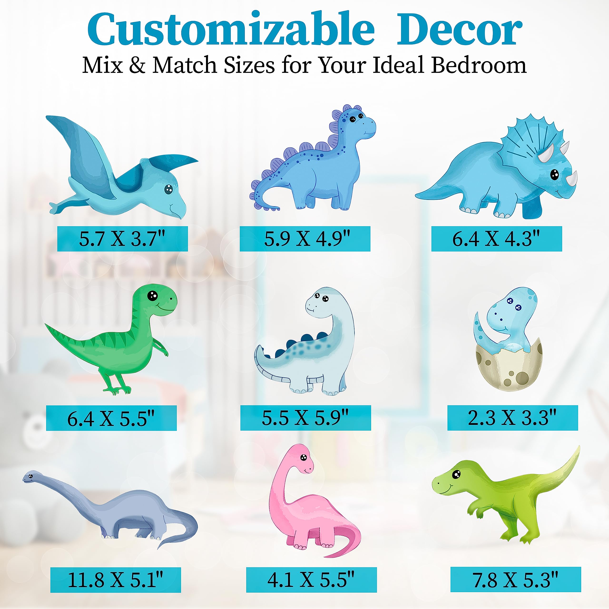 Dinosaur Room Decor Glow in The Dark Dinosaur Wall Decals for Boys Bedroom  Kids Wall Stickers Birthday Christmas Gift for Toddler. Dino Wall Decals for Nursery Room Dinosaur Toys