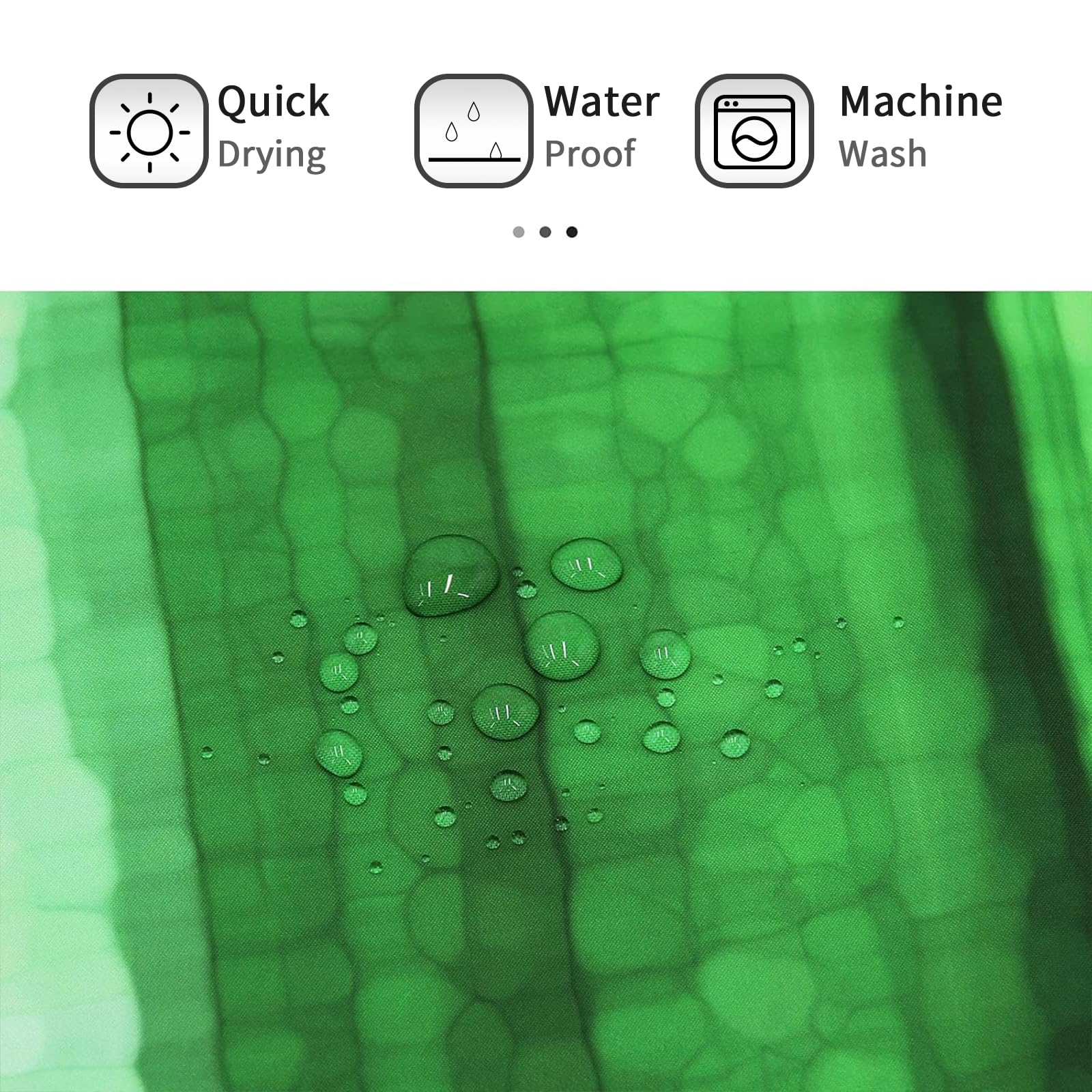 Gibelle Green Striped Shower Curtain  Emerald Green Dark Green Neon Fabric Shower Curtain Set with Hooks  Ombre Abstract Modern Art Bath Curtain Waterproof Shower Curtains for Bathroom Decor  72 x 72