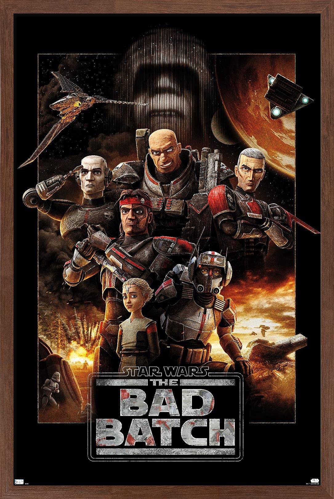 Trends International Star Wars: The Bad Batch-One Sheet Wall Poster, 22.375'' X 34'', Mahogany Framed Version