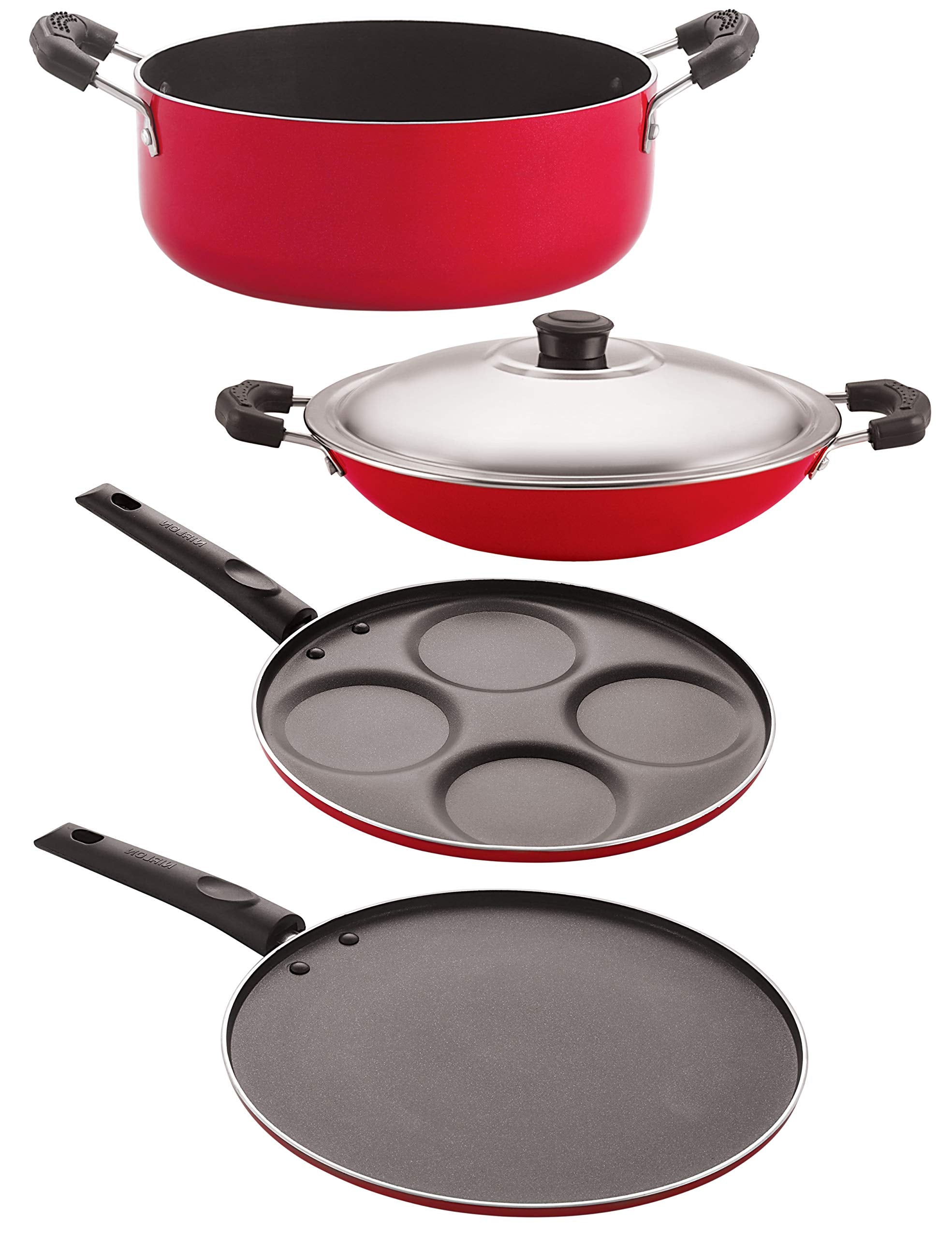 Nirlon Aliuminium Non Stick Cookware Set Of 4 (Ac_Up4_St11_Cs24)