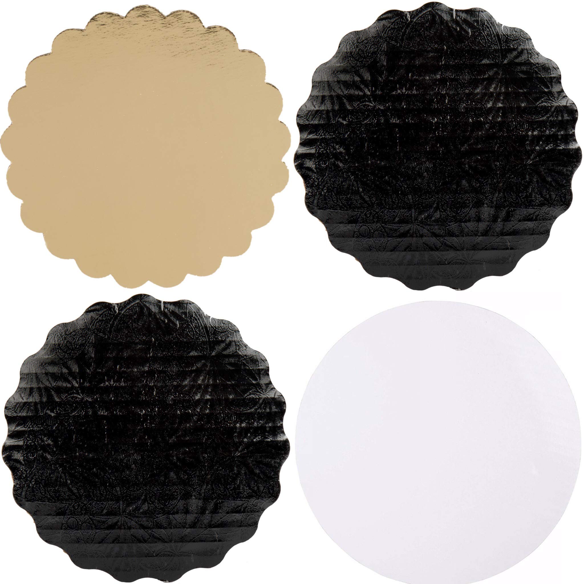 The Baker Celebrations Combo Pack 6 Inches Cake Circle Boards Black White Gold (30)