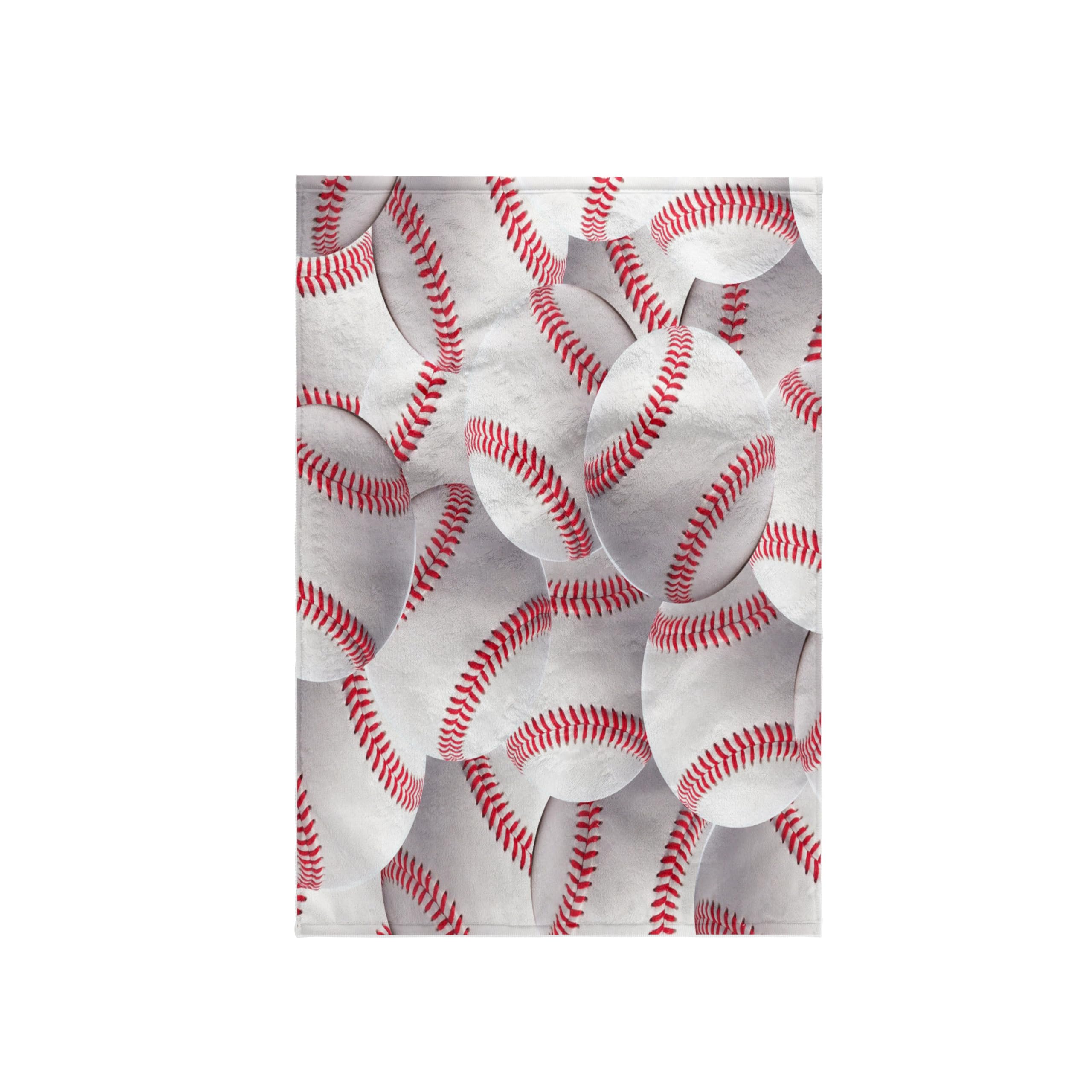 3D Rose Baseball Pattern-White and Red Base Ball Sporty-Sporting Game-Team Boys Jock Towel, 15 x 22, Multicolor