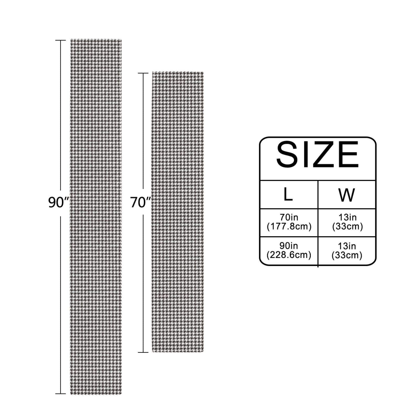 Junzan Table Runner Houndstooth Black And White Deco For Wedding Party Dinner Holidays Kitchen Fit Rectange And Round Table70 X