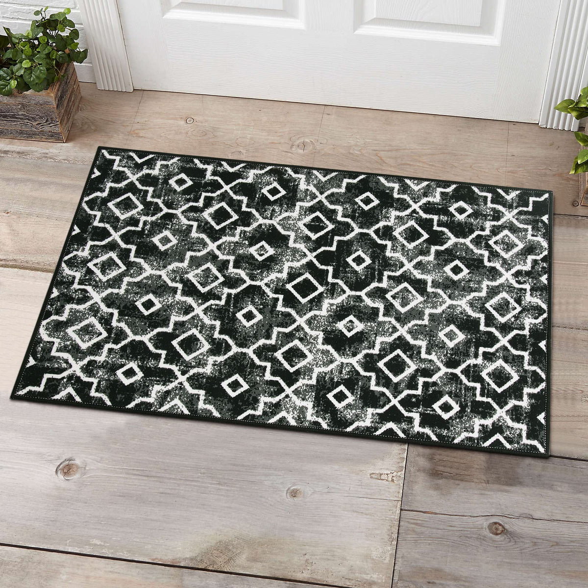 Wonnitar Moroccan Indoor Door Mat - 20 ' 'X32 ' ' Non-Slip Doormat For Entrance Dirt Resist Washable Inside Door Rug Low-Profile