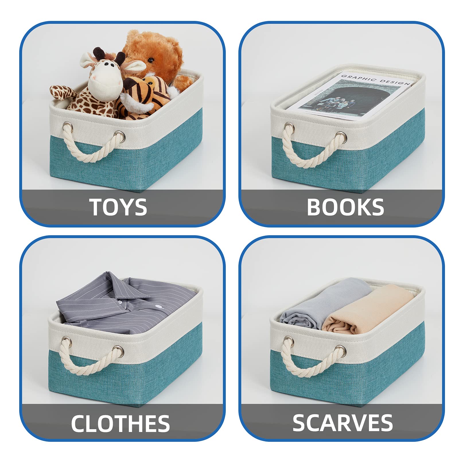 Temary Small Fabric Baskets Shelf Storage Baskets For Organizing 6 Pcs Decorative Baskets For Gifts Empty Collapsible Small Stor