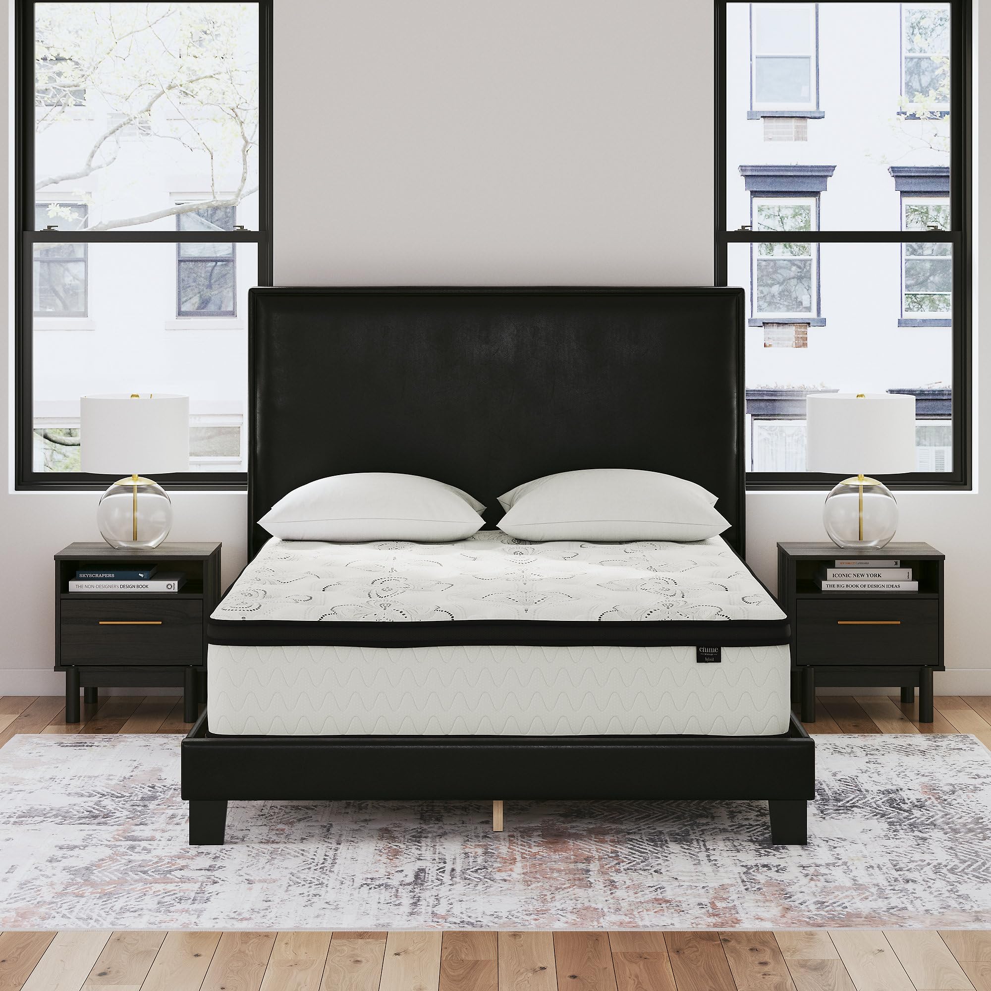 Signature Design by Ashley King Size Chime 10 Inch Medium Firm Hybrid Mattress with Cooling Gel Memory Foam for Pressure Relief,