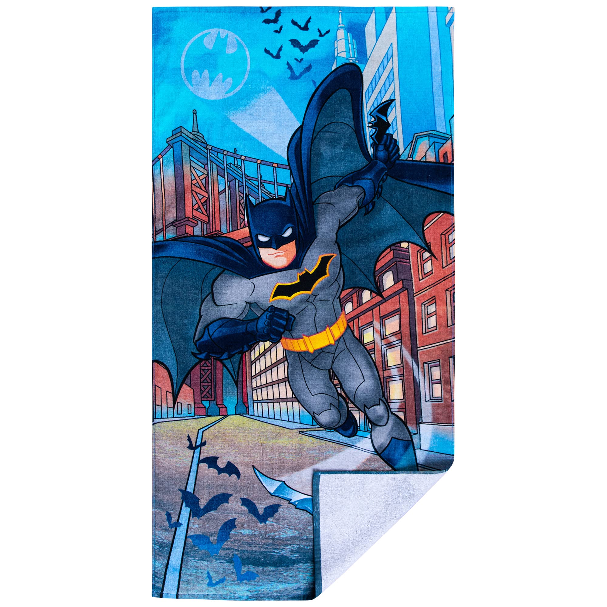 Franco Kids Super Soft Cotton Bath/Pool/Beach Towel, 58 In X 28 In, Batman