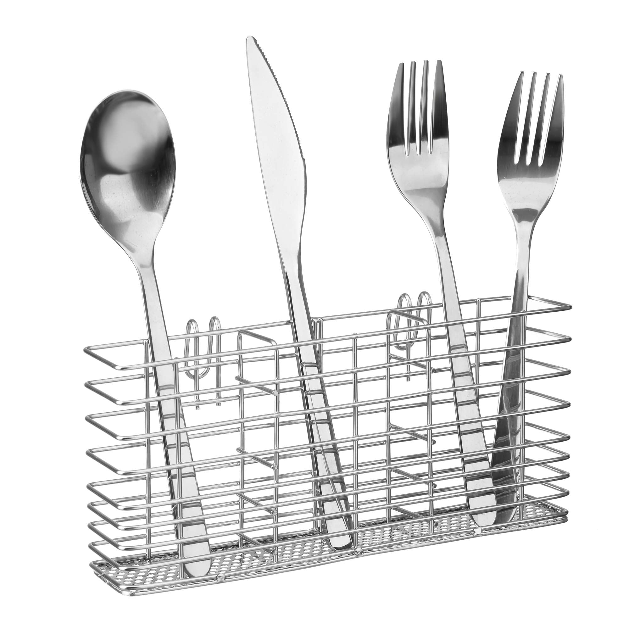 Ipegtop Cutlery Utensil Silverware Drying Rack Chopsticks Basket Holder With Hooks, Flatware Storage For Kitchen Dish Drainer Dr