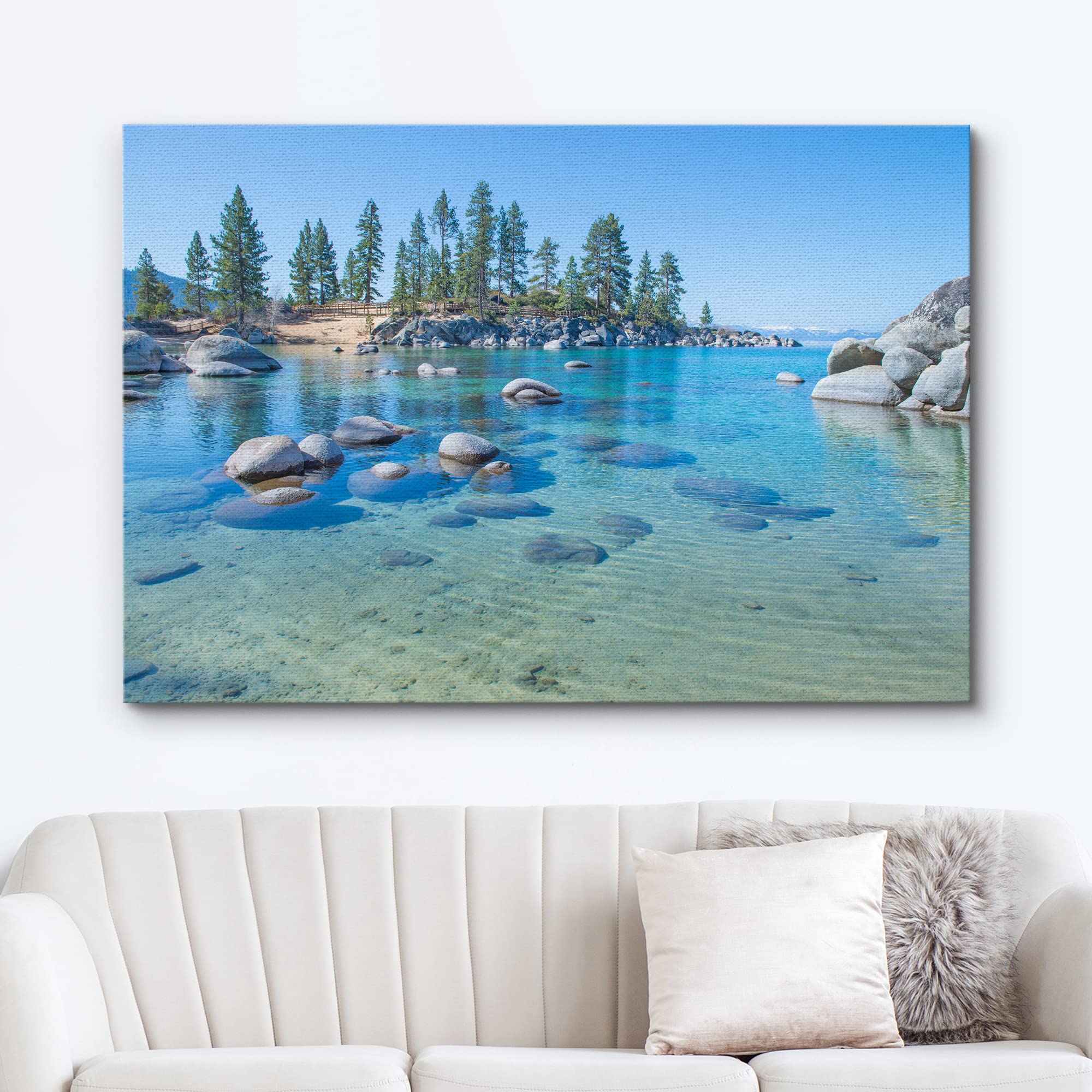 Wall26 Canvas Print Wall Art Blue Lake In Mountain Forest Landscape Nature Wilderness Photography Modern Art Rustic Scenic Color