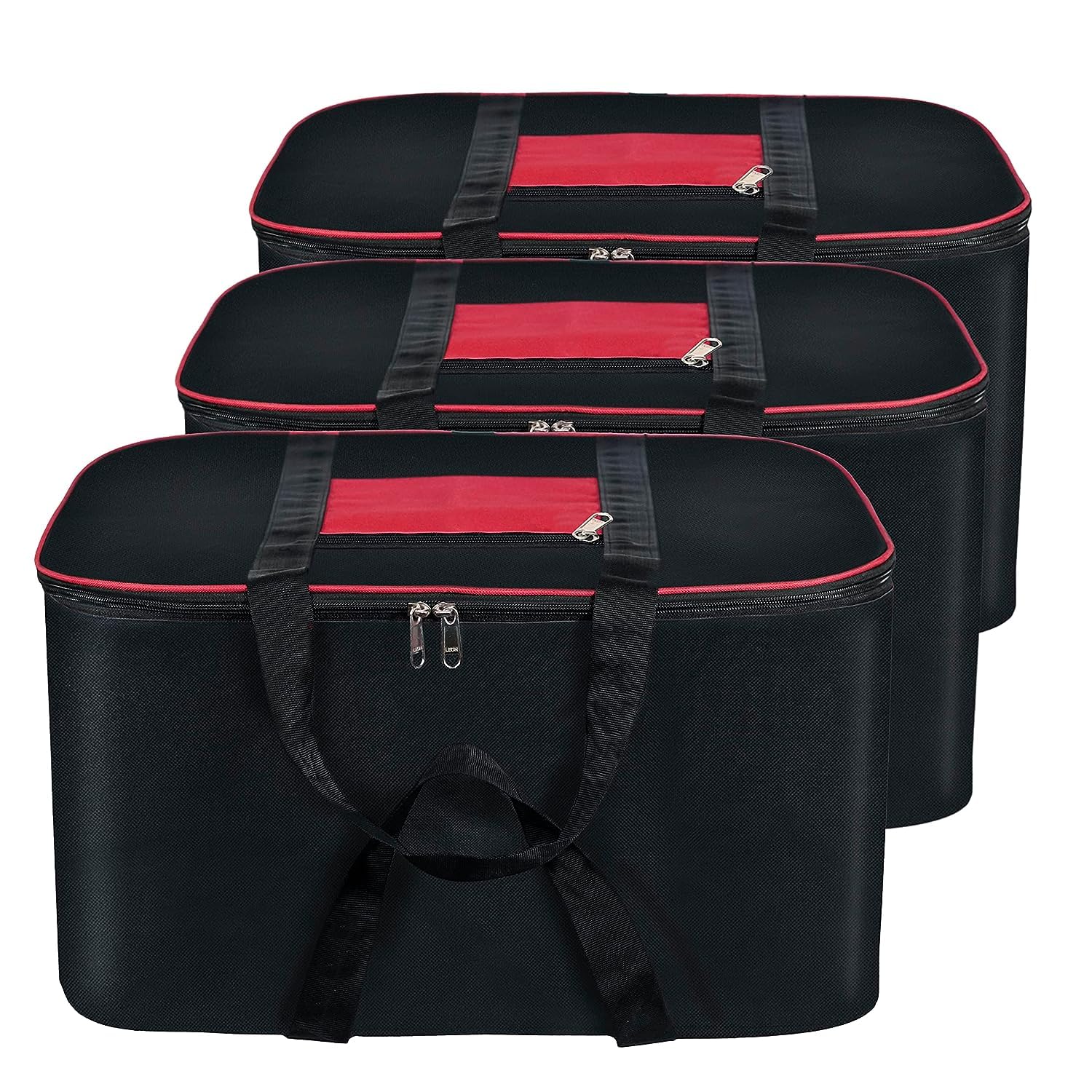 Tulman 3Pack Underbed Storage Bags | Nylon Cloth Organizer For Bedding, Clothes, Blankets | MoistureProof, Zippered Closure & 