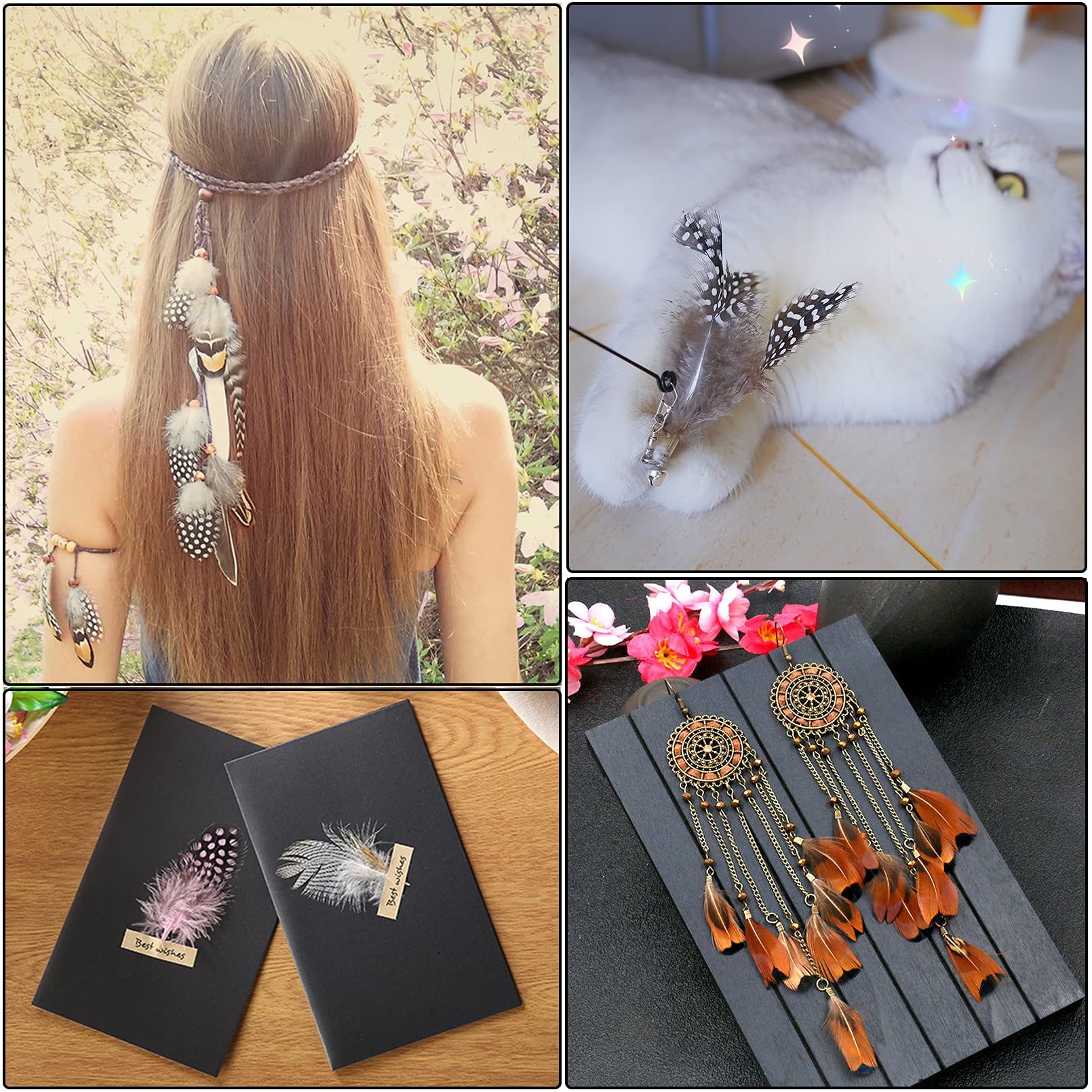 300Pcs 10 Style Natural Feathers Assorted Mixed Feathers For Dream Catcher Crafts Decoration A (10 Styles300 Pcs)