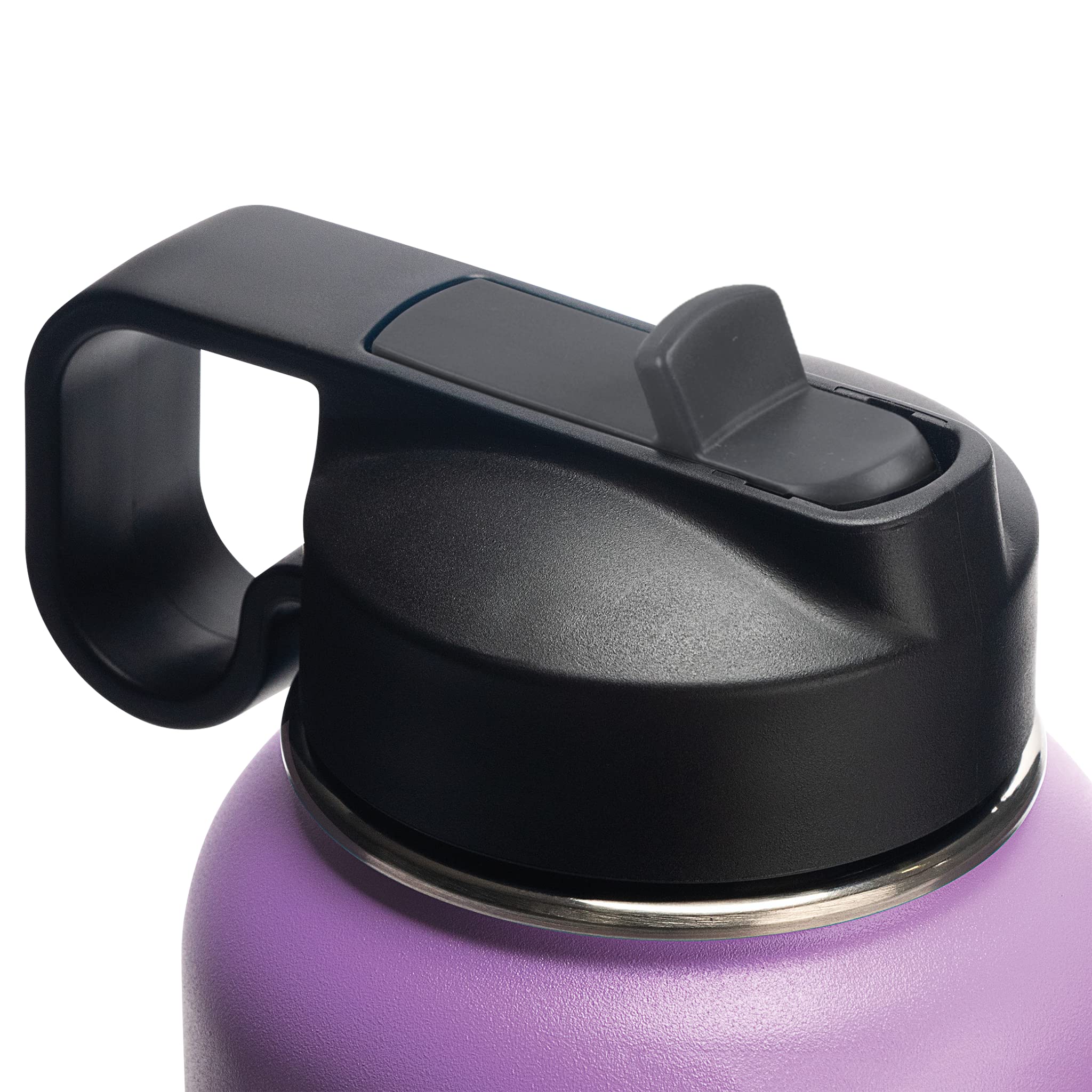 Thermoflask Double Wall Vacuum Stainless Steel Insulated Water Bottle with Two Lids  40 Ounce  Plum