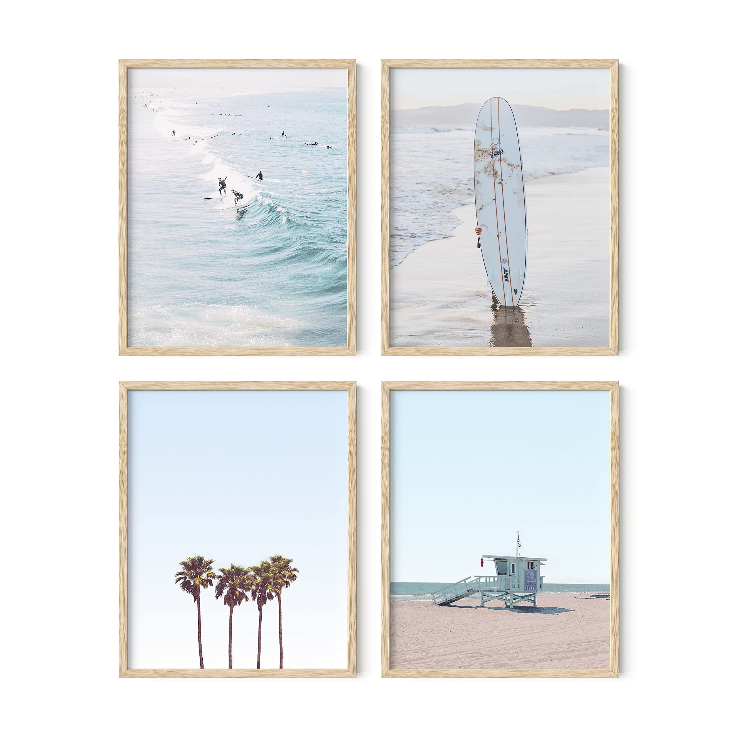 Haus And Hues Beach Wall Art Prints - Set Of 4 Ocean Beach Decor Art Prints | Nautical Themed Beach Wall Decor And Decorations F