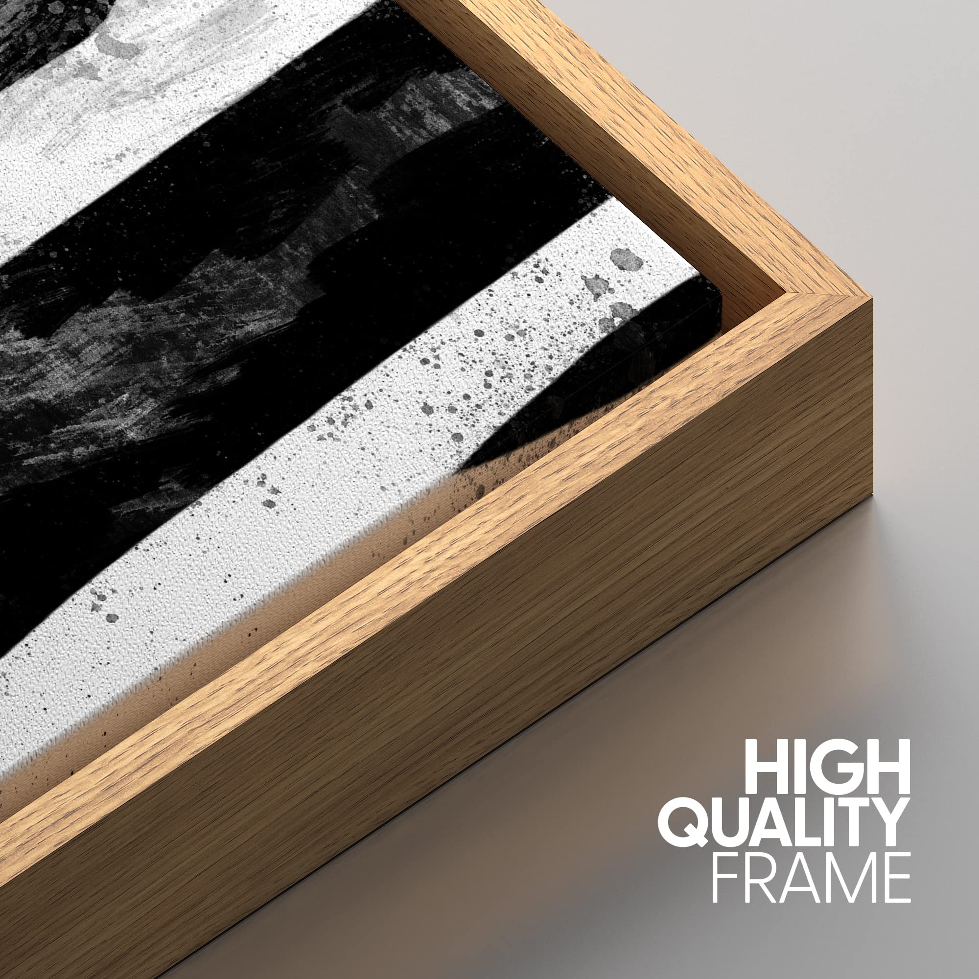 Idea4Wall Framed Wall Art Print Set Faded Grunge Style Line Art Pattern Abstract Shapes Illustrations Modern Art Mid-Century Mod