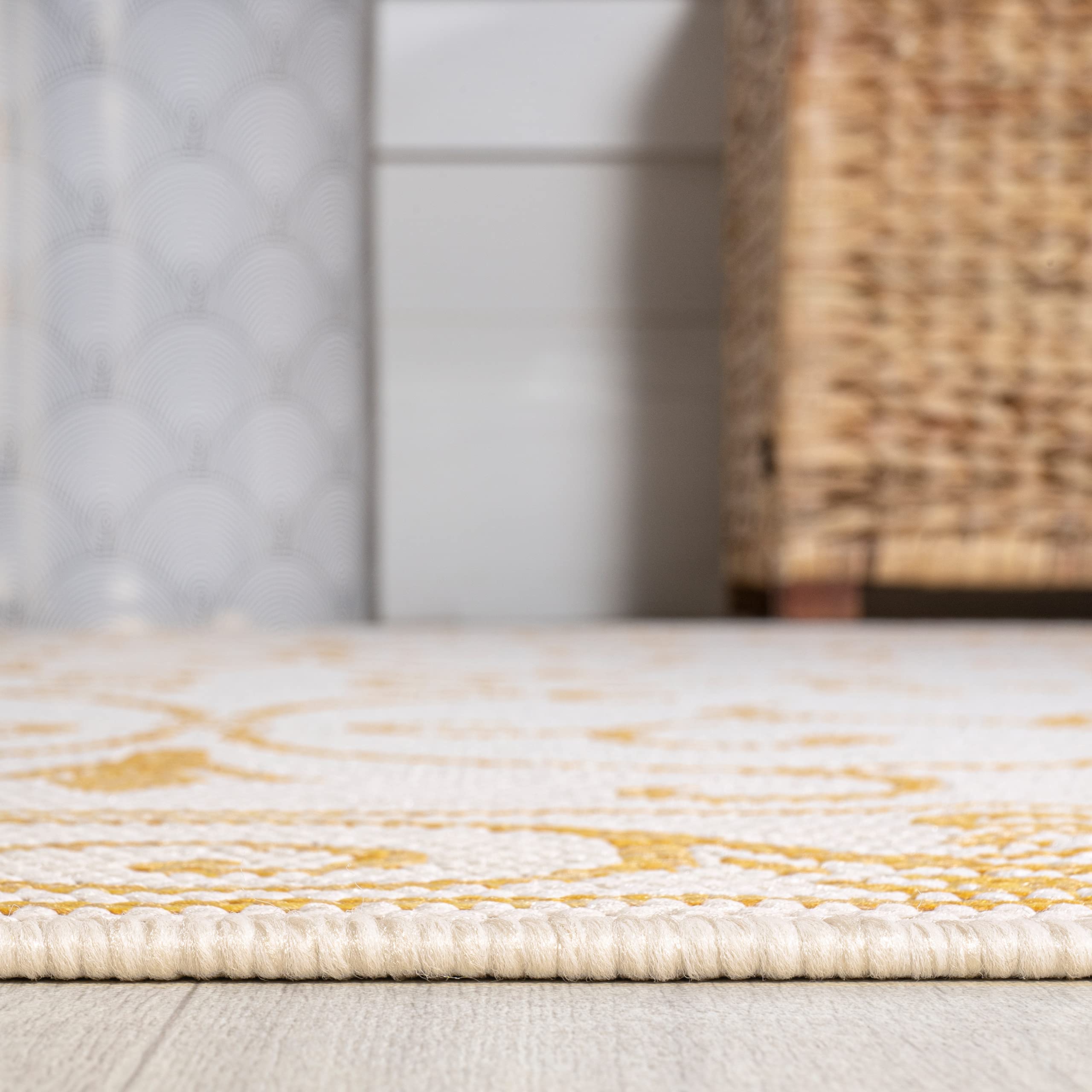 Jonathan Y Smb106M-28 Charleston Vintage Filigree Textured Weave Indoor Outdoor Area Rug, Classic, Traditional, Transitional Eas