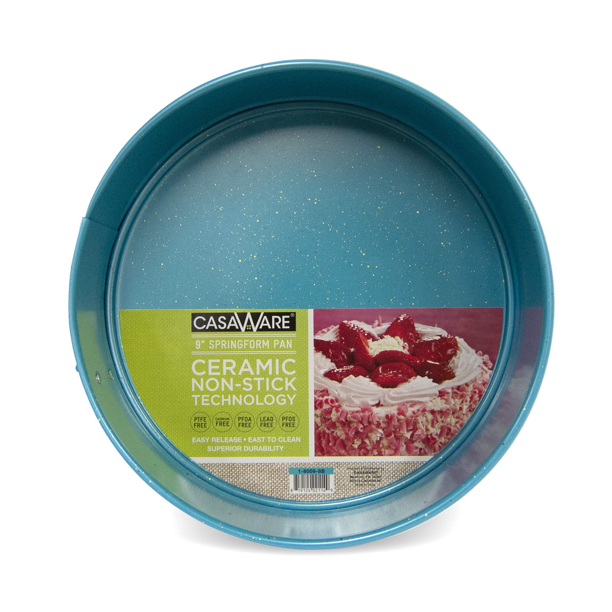 Casaware 9-Inch Springform Pan Ceramic Coated Nonstick (Blue Granite)