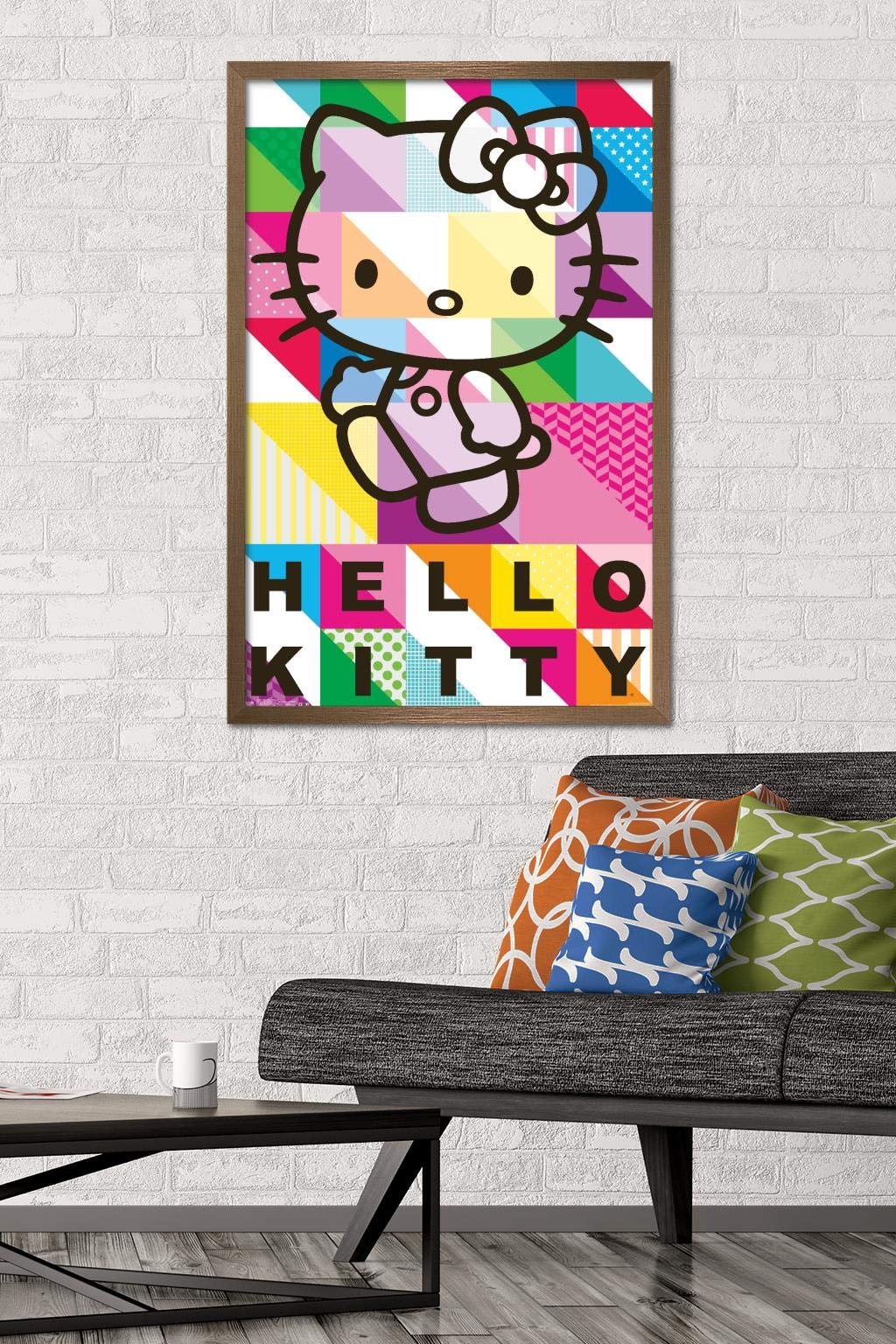 Trends International Hello Kitty - Patterns Wall Poster, 22.375'' X 34'', Bronze Framed Version