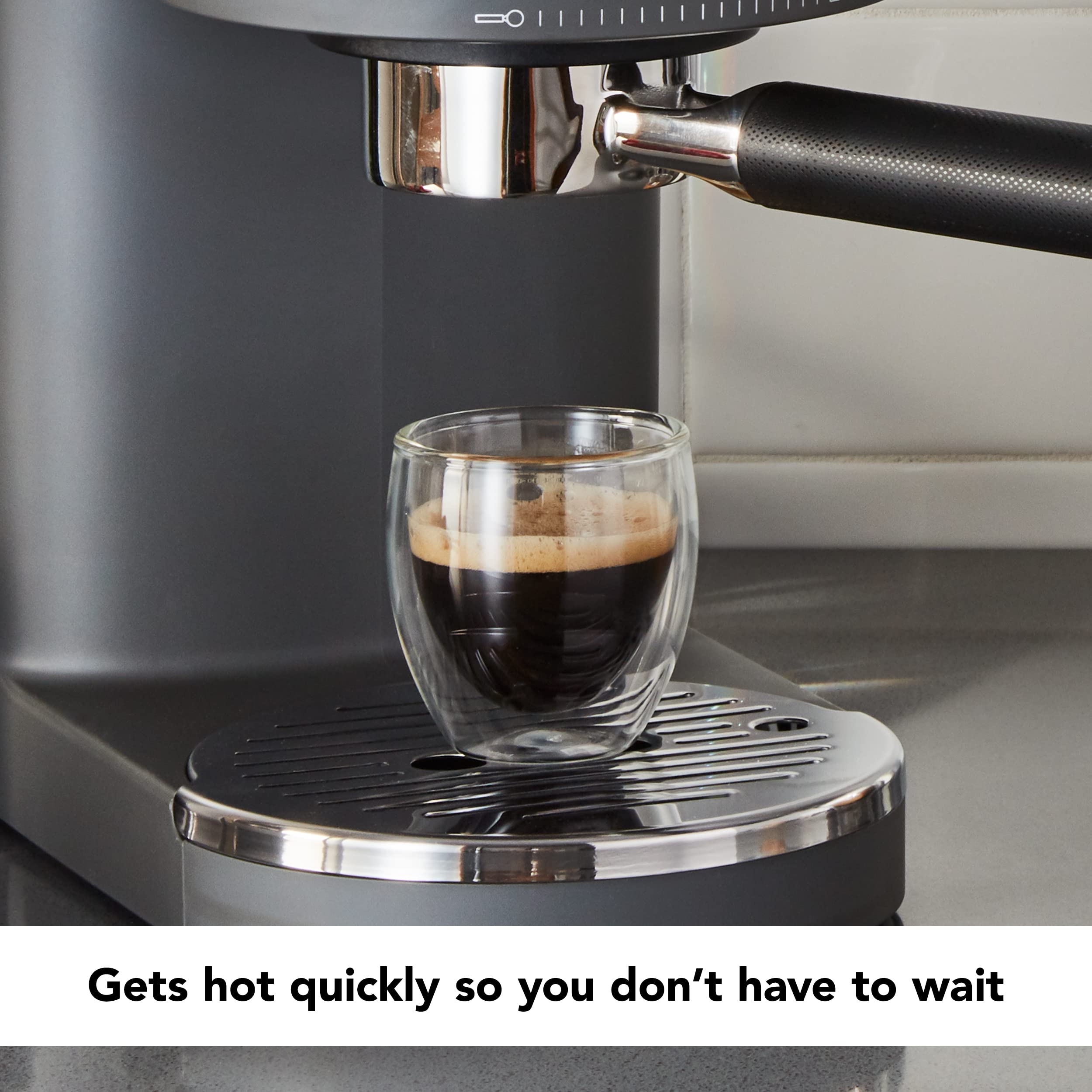 Kitchenaid Semi-Automatic Espresso Machine Kes6403, Matte Charcoal Grey, 1.4 Liters