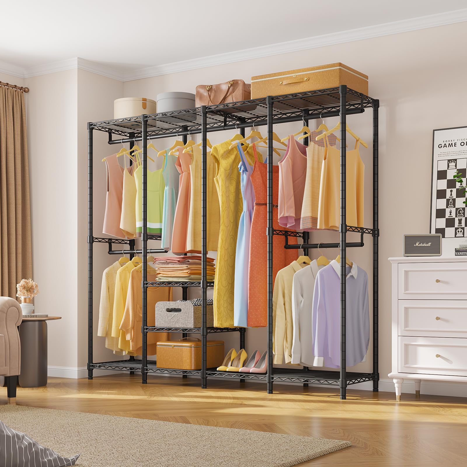 Vipek V40 Medium Garment Rack Heavy Duty Clothes Rack For Hanging Clothes, Multi-Functional Bedroom Clothing Rack Freestanding C