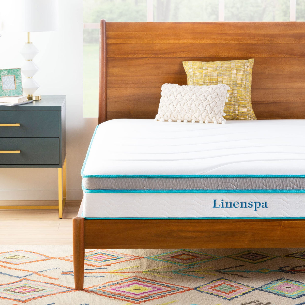 Linenspa 10 Inch Memory Foam And Innerspring Hybrid Mattress-Medium Feel-Full
