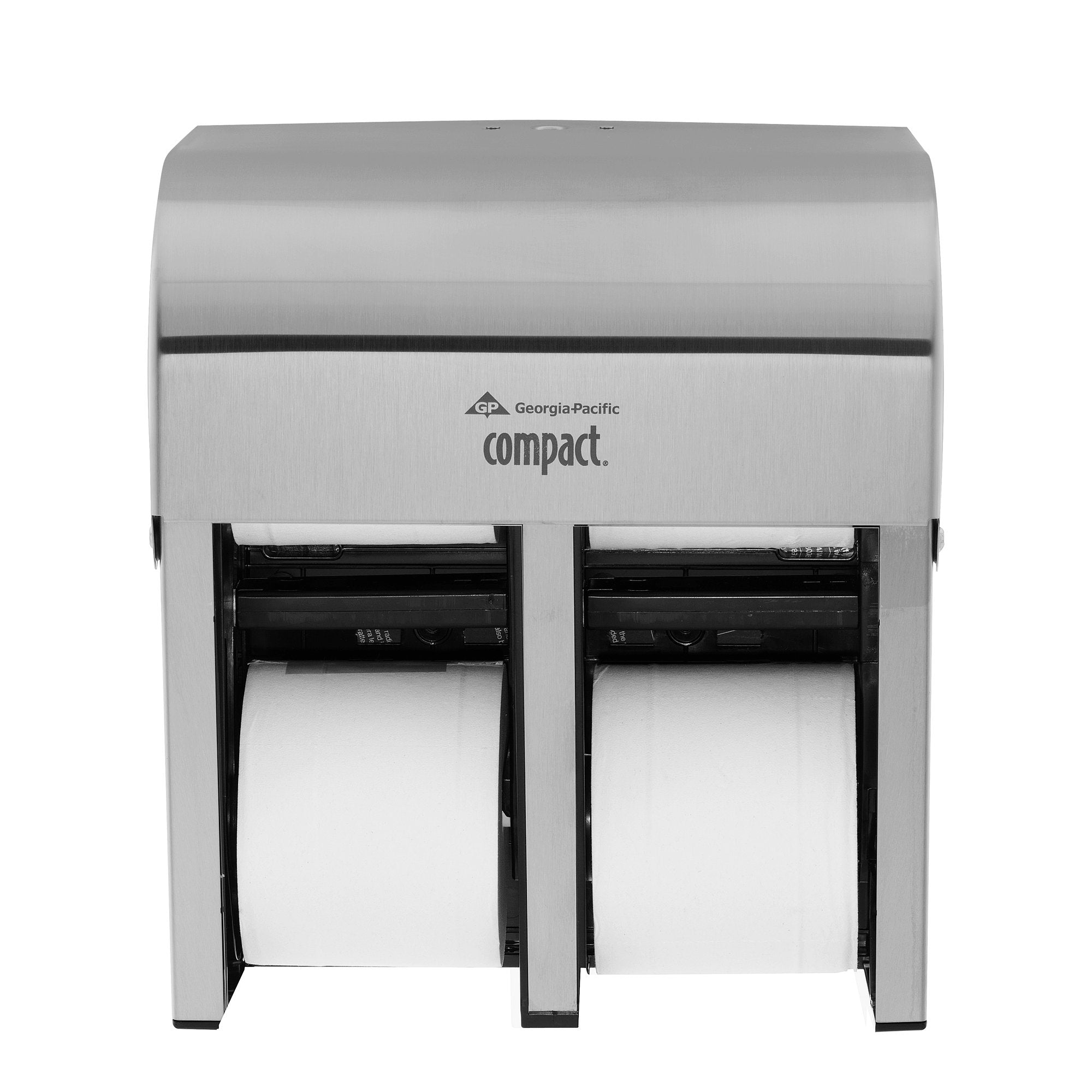 Georgia-Pacific Compact 4-Roll Quad Coreless High-Capacity Toilet Paper Dispenser By Gp Pro (Georgia-Pacific); Stainless; 56748;
