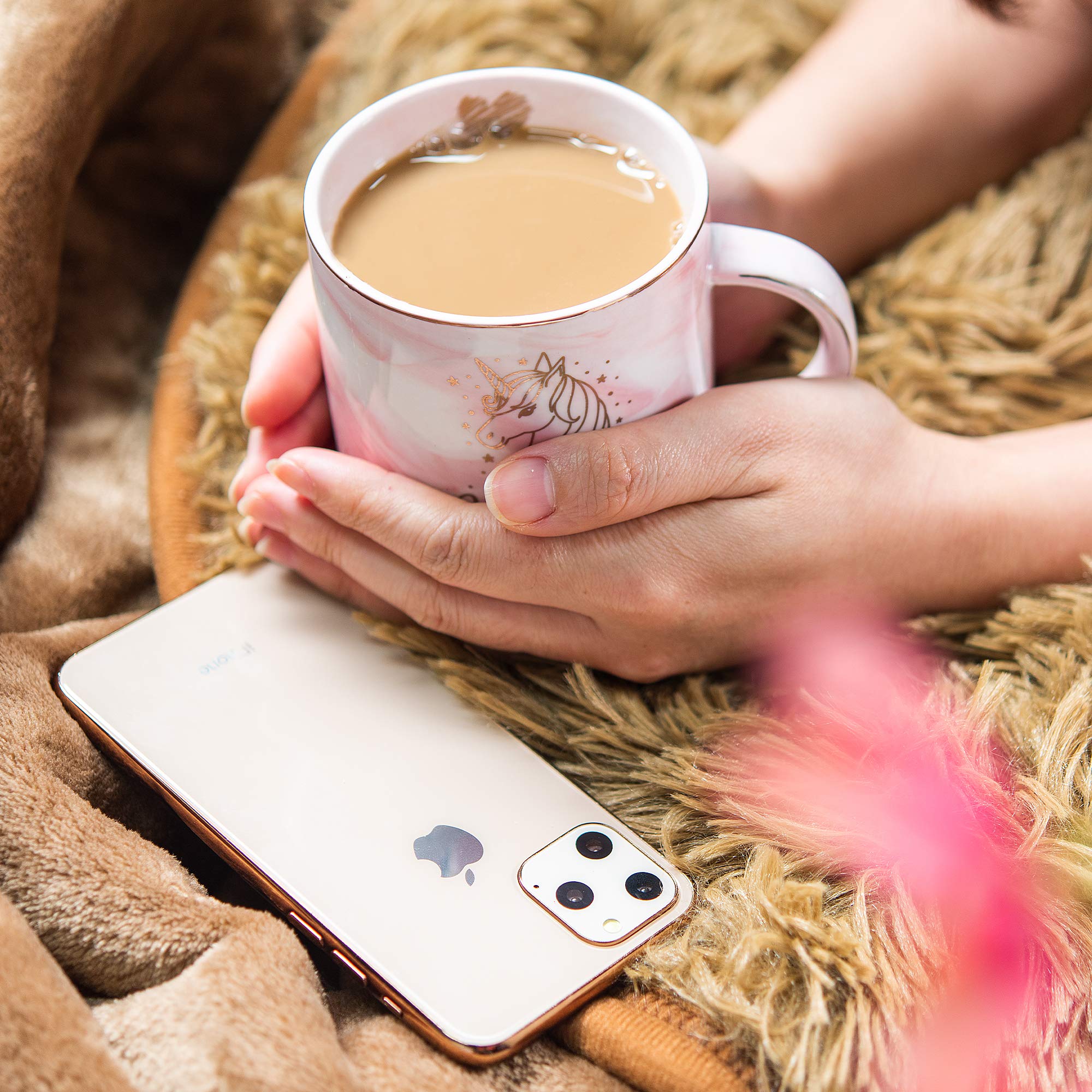 Unicorn Gifts for Women - Funny Coffee Mug Gift Ideas for Mom  Wife  Daughter  Sister  Best Friends  BFF - Magical AF - Novelty Birthday  Christmas Presents for Girls - 11.5oz Pink Marble Ceramic Cup