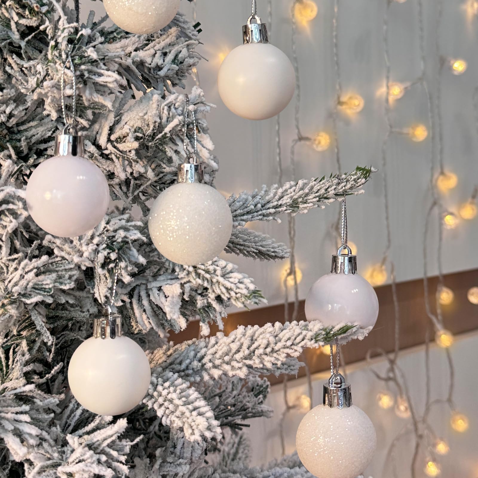 Emopeak 24Pcs Mini Christmas Balls Ornaments for Xmas Tree - 1.57 Inch Small Shatterproof Christmas Tree Decorations Hanging Bal