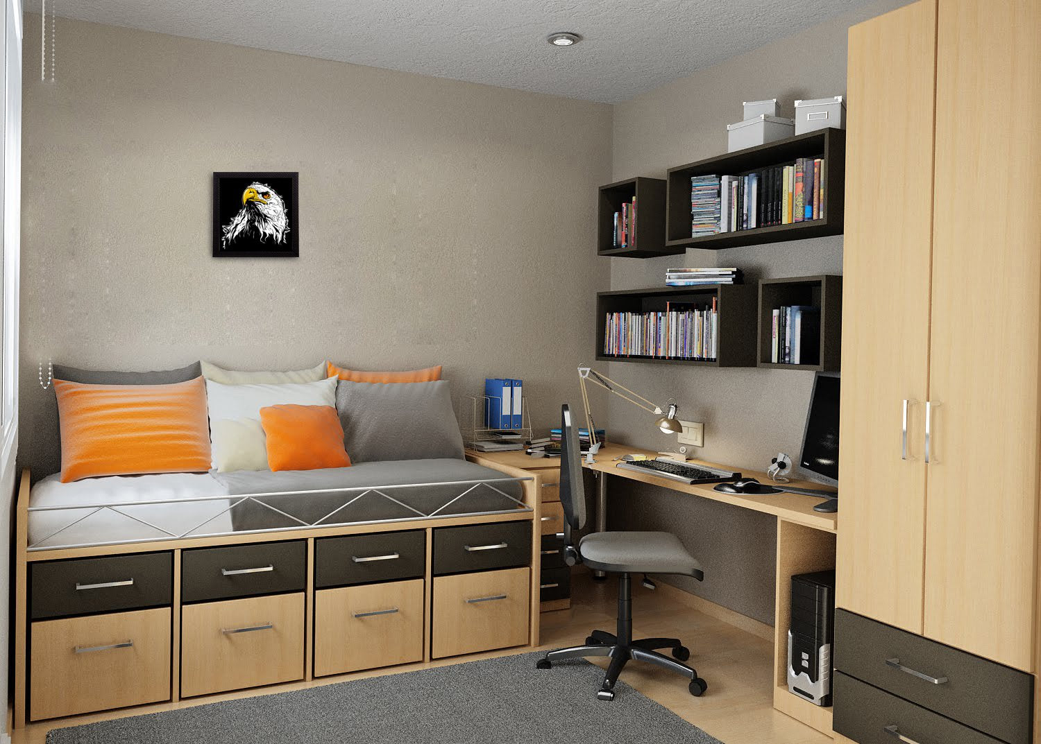 Ecraftindia Abstract Eagle Uv Art Painting (Synthetic Wood, 28 Cm X 28 Cm, Satin Matt Texture)