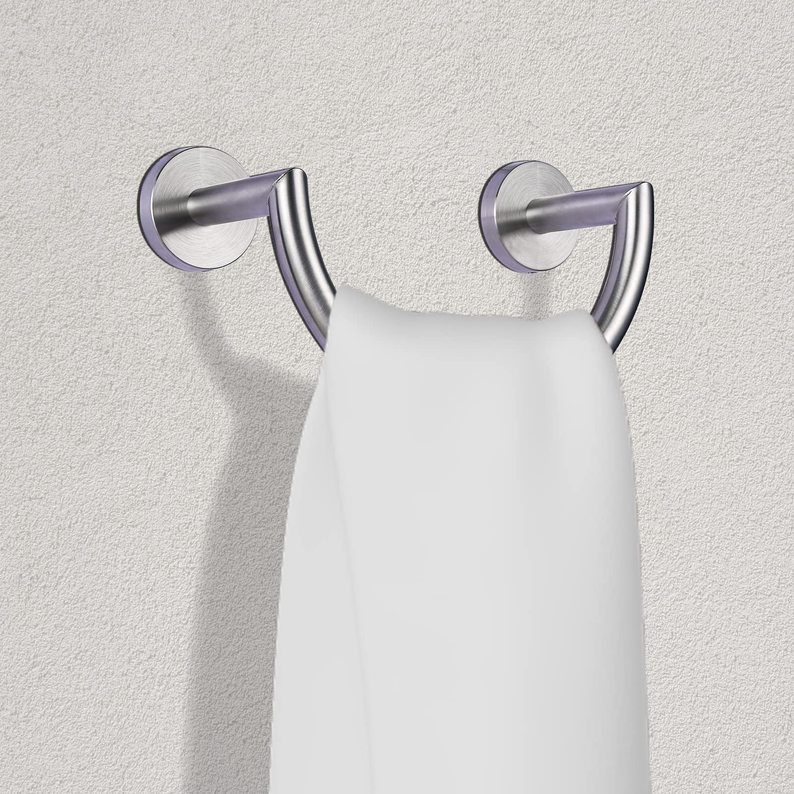 Houseaid Stainless Steel Towel Ring For Bathroom, Hand Towel Holder, Modern Semi-Circular Hand Towel Rack, Wall Mounted, Brushed