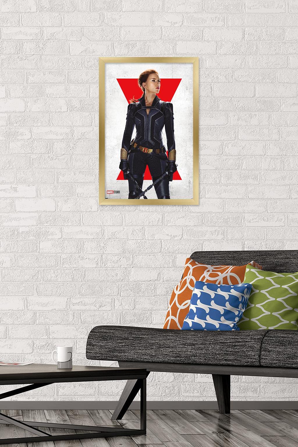 Trends International Marvel Black Widow - Black Widow One Sheet Wall Poster, 14.72'' X 22.37'', Gold Framed Version