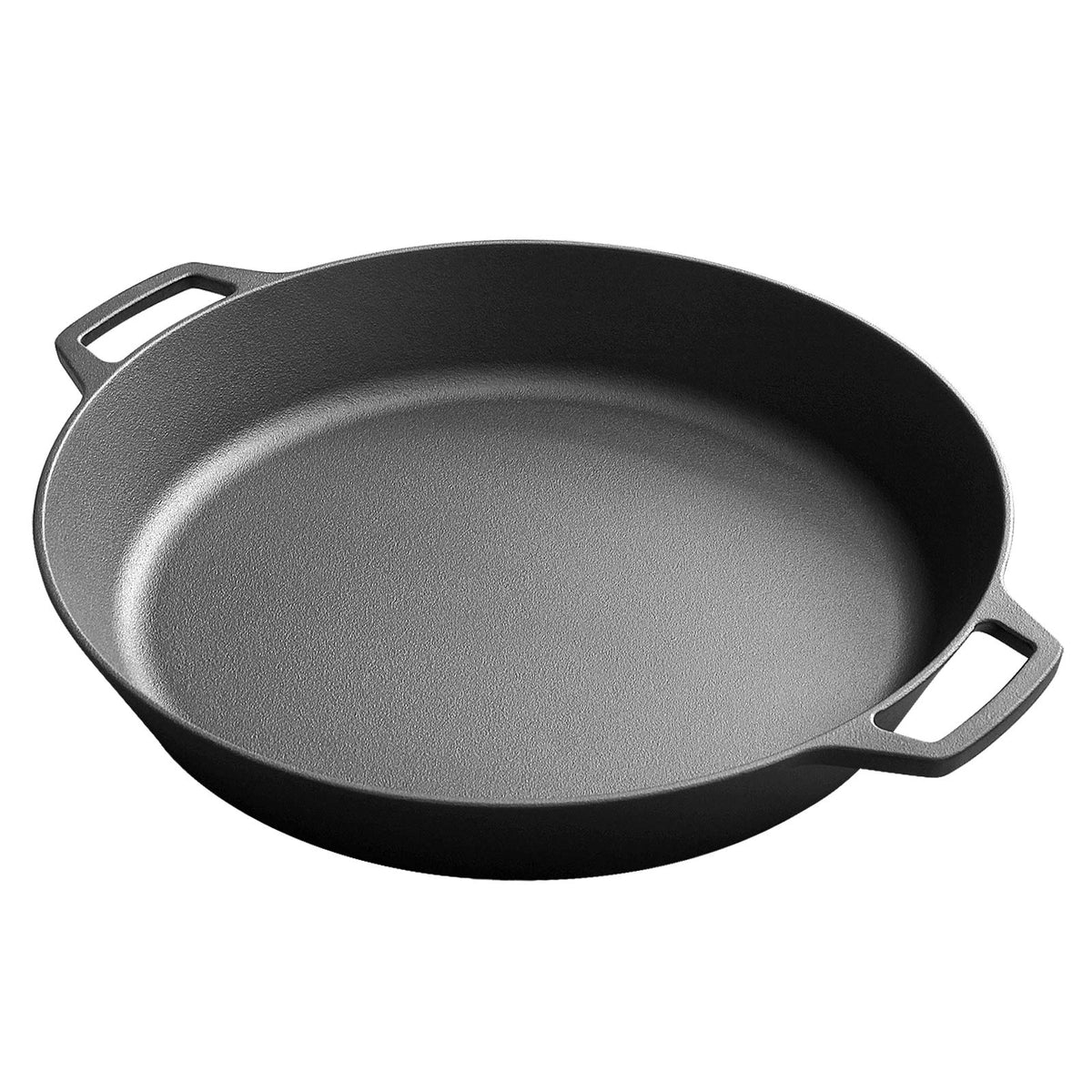 Edging Casting Pre-Seasoned Cast Iron Skillet, Large 15'' Dual Handle Frying Pan For Bread, Baking,Pizza, Outdoor Cooking, Campi